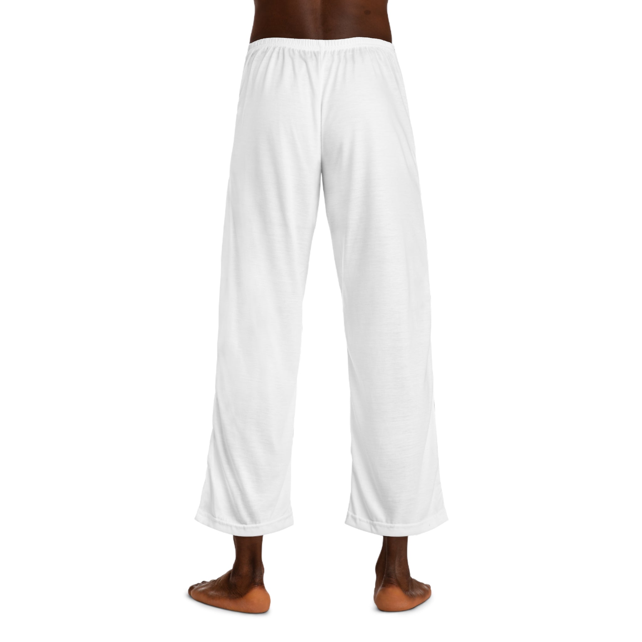 6 - Pants Pajamas Monogram White Men’s Pajama Pants — Relaxed Lounge Sleepwear with ‘R/D’ Pocket Print