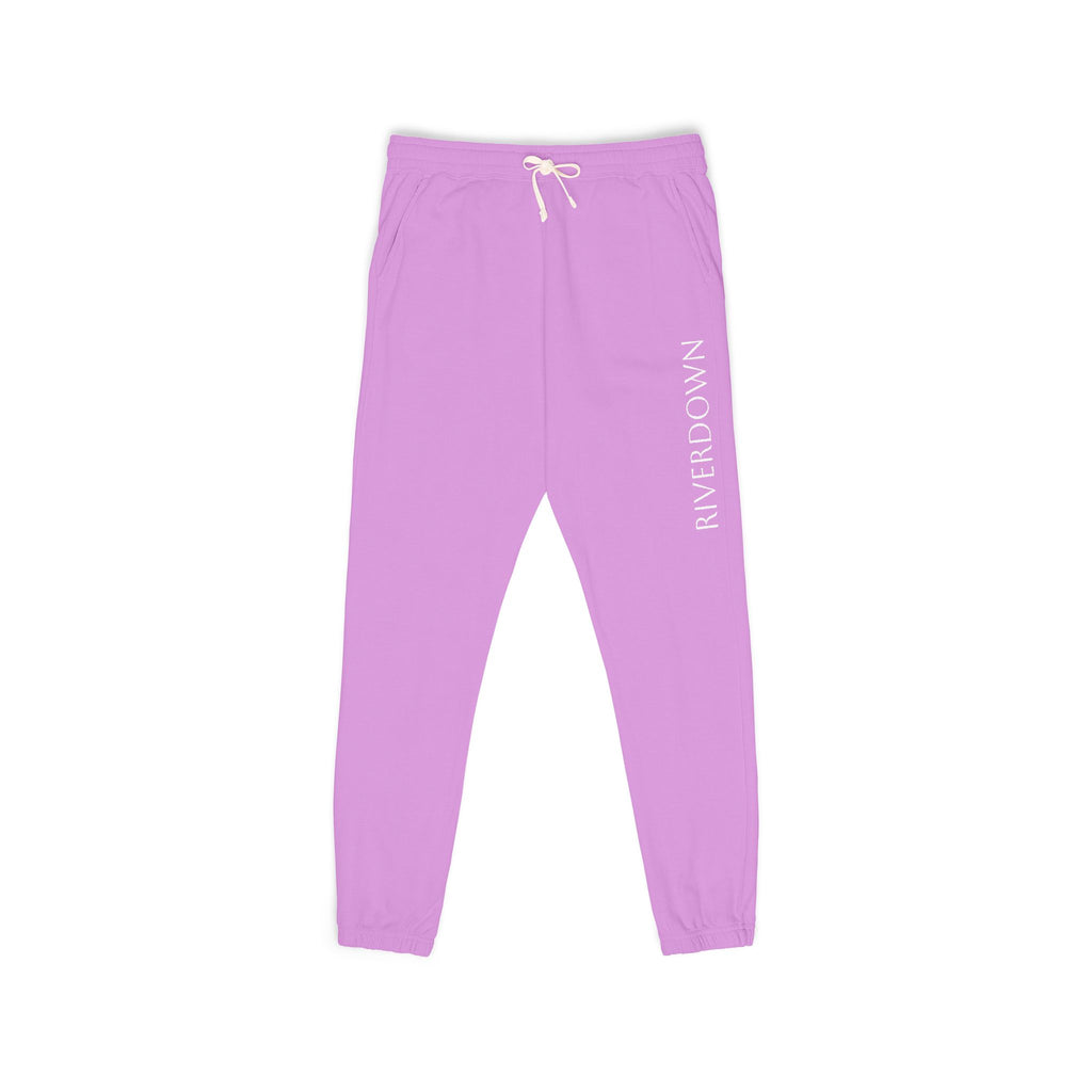 6 - Pants Sweats Vertical Script Multi Colors Joggers — Cozy Garment-Dyed Fleece Sweatpants with Side Text
