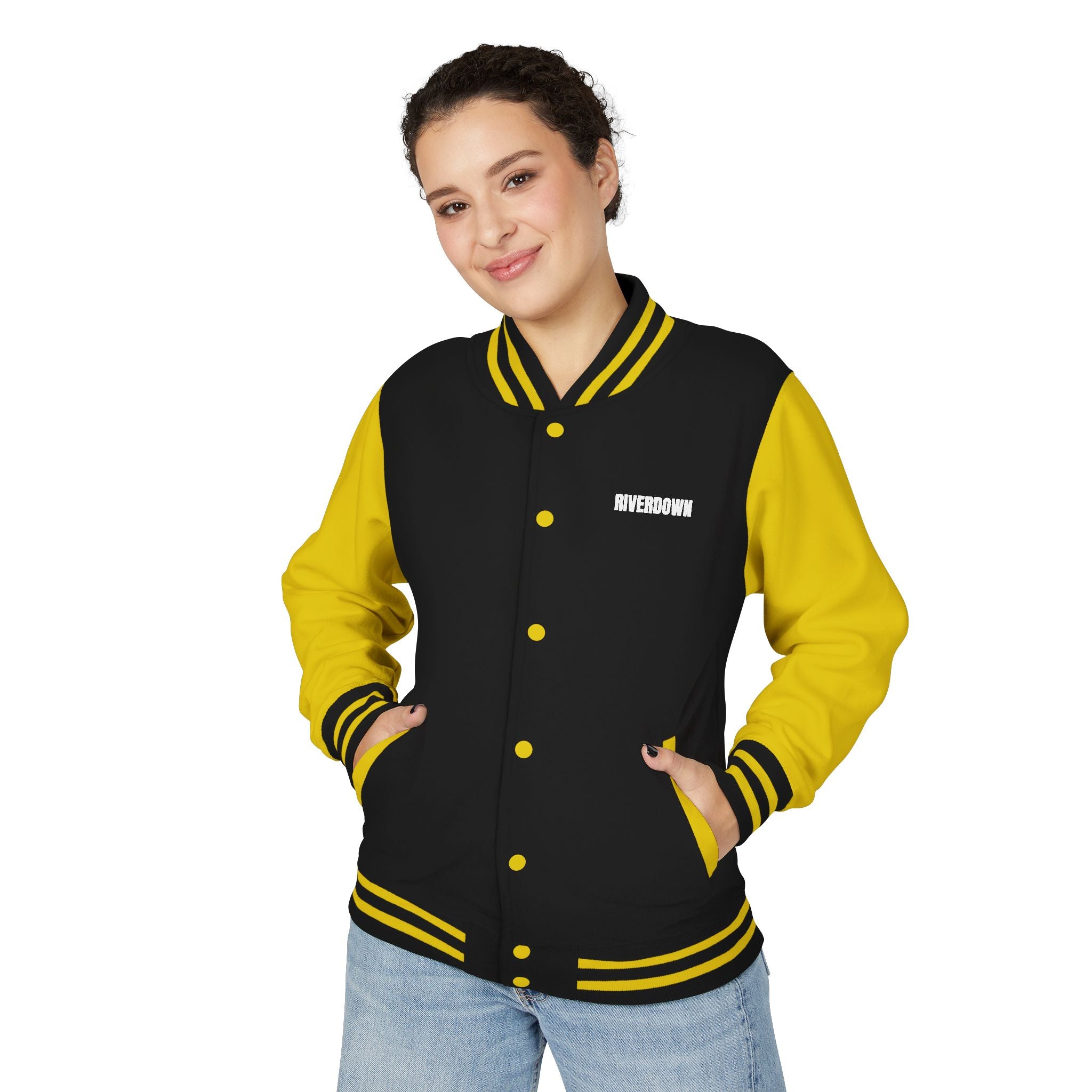 52 - Jacket Letterman - Classic Black & White Varsity Style with 'R|D' Chest Logo