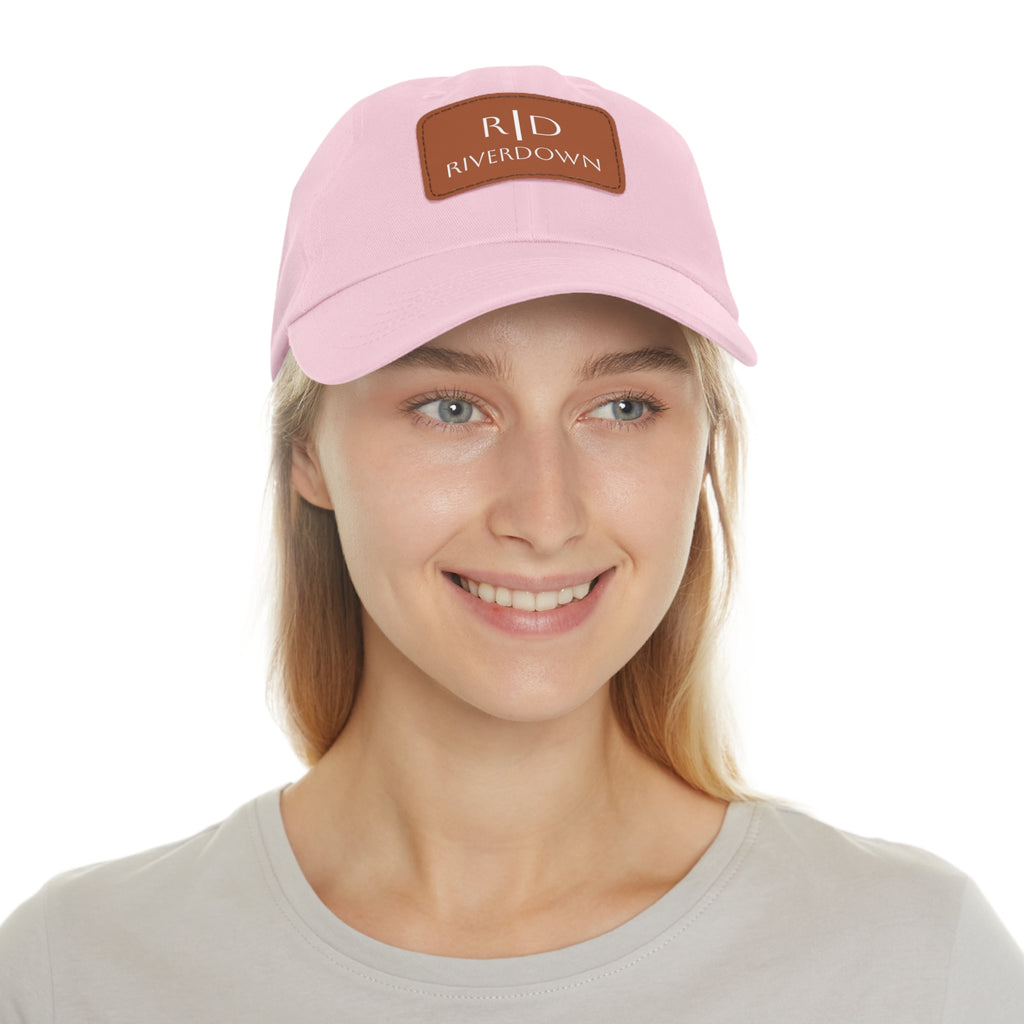 92 - Dad Hat with Leather Patch Multi Color (Rectangle)