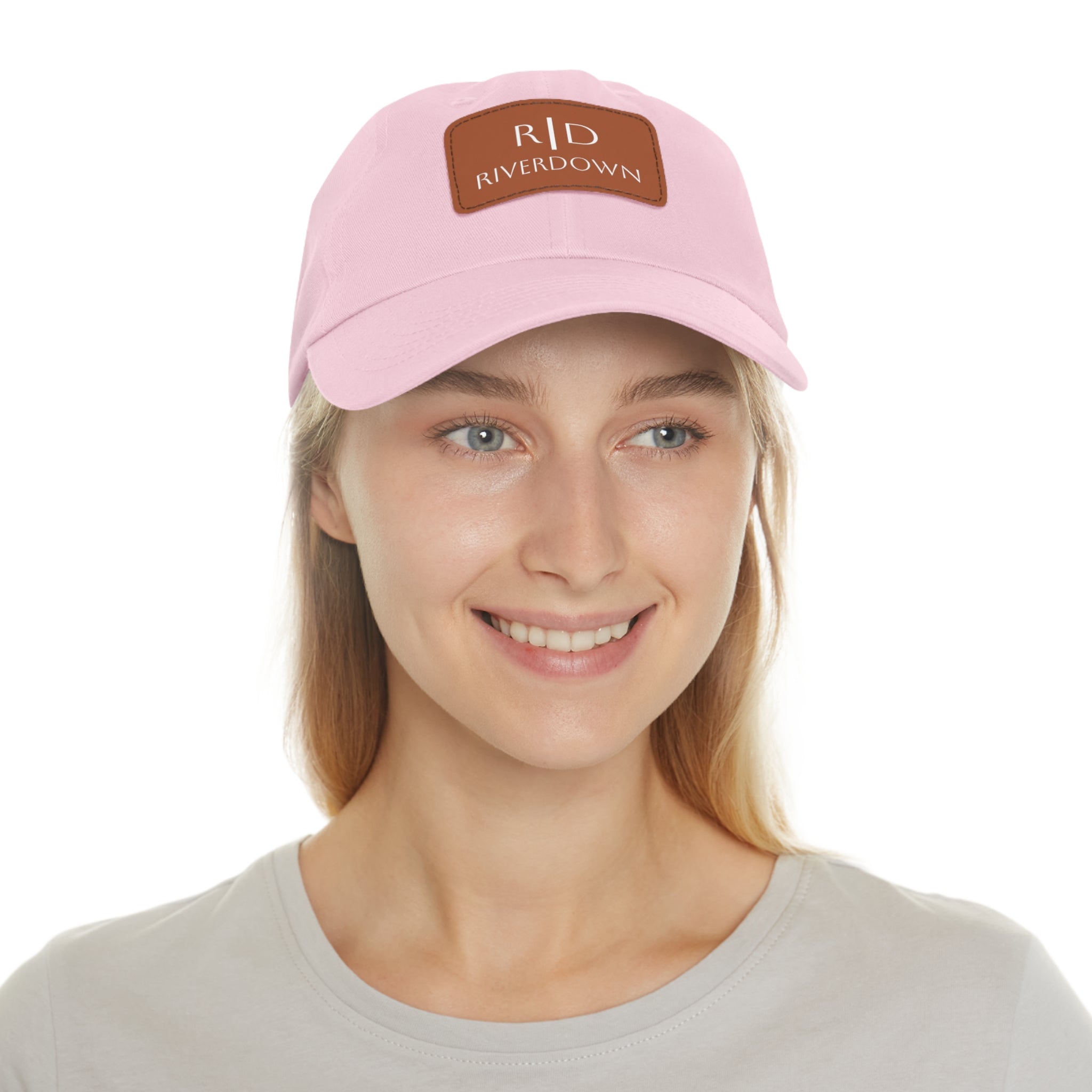 92 - Dad Hat with Leather Patch Multi Color (Rectangle)