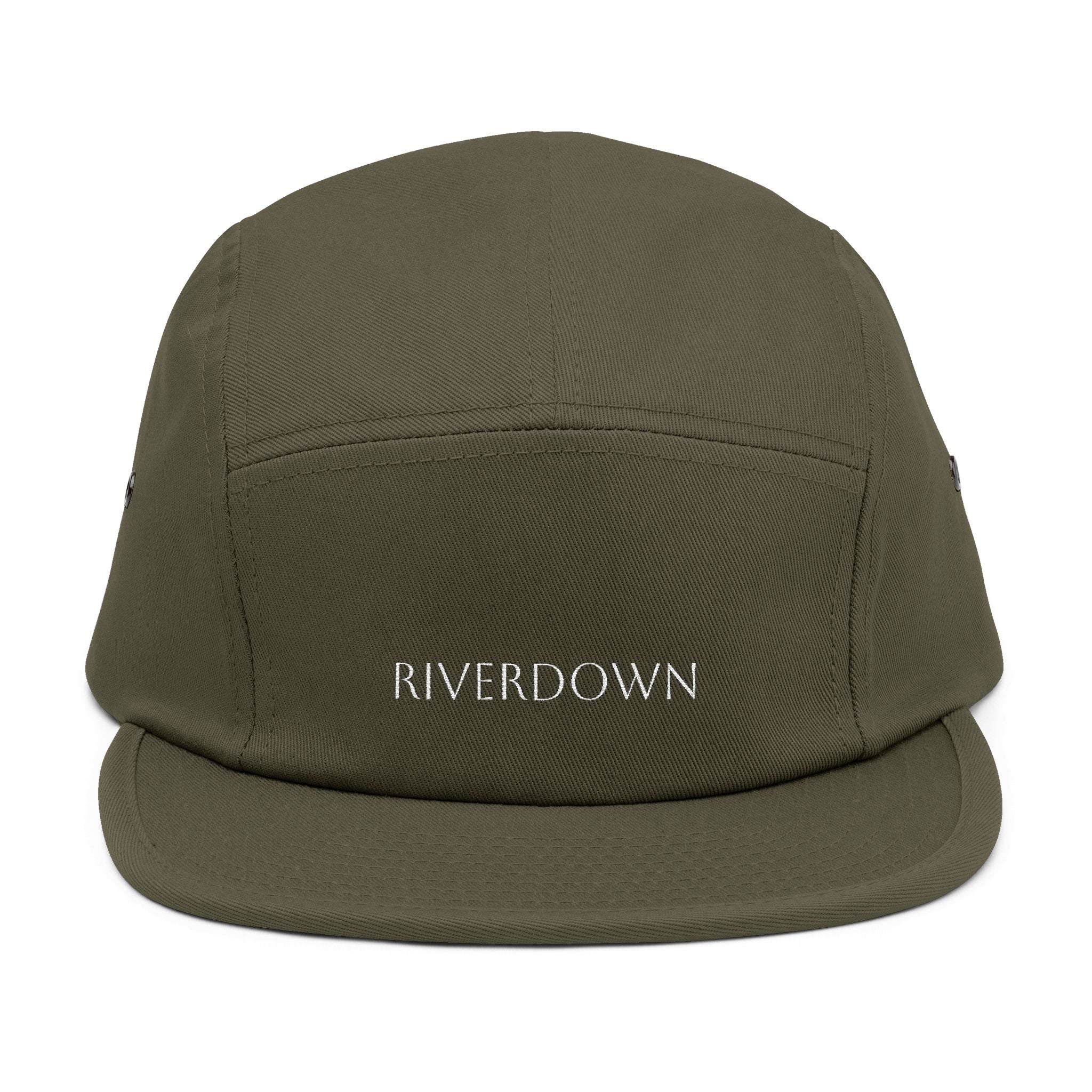92 - Riverdown Embroidered 5-Panel Cap — Minimal Logo Hat for Everyday Wear