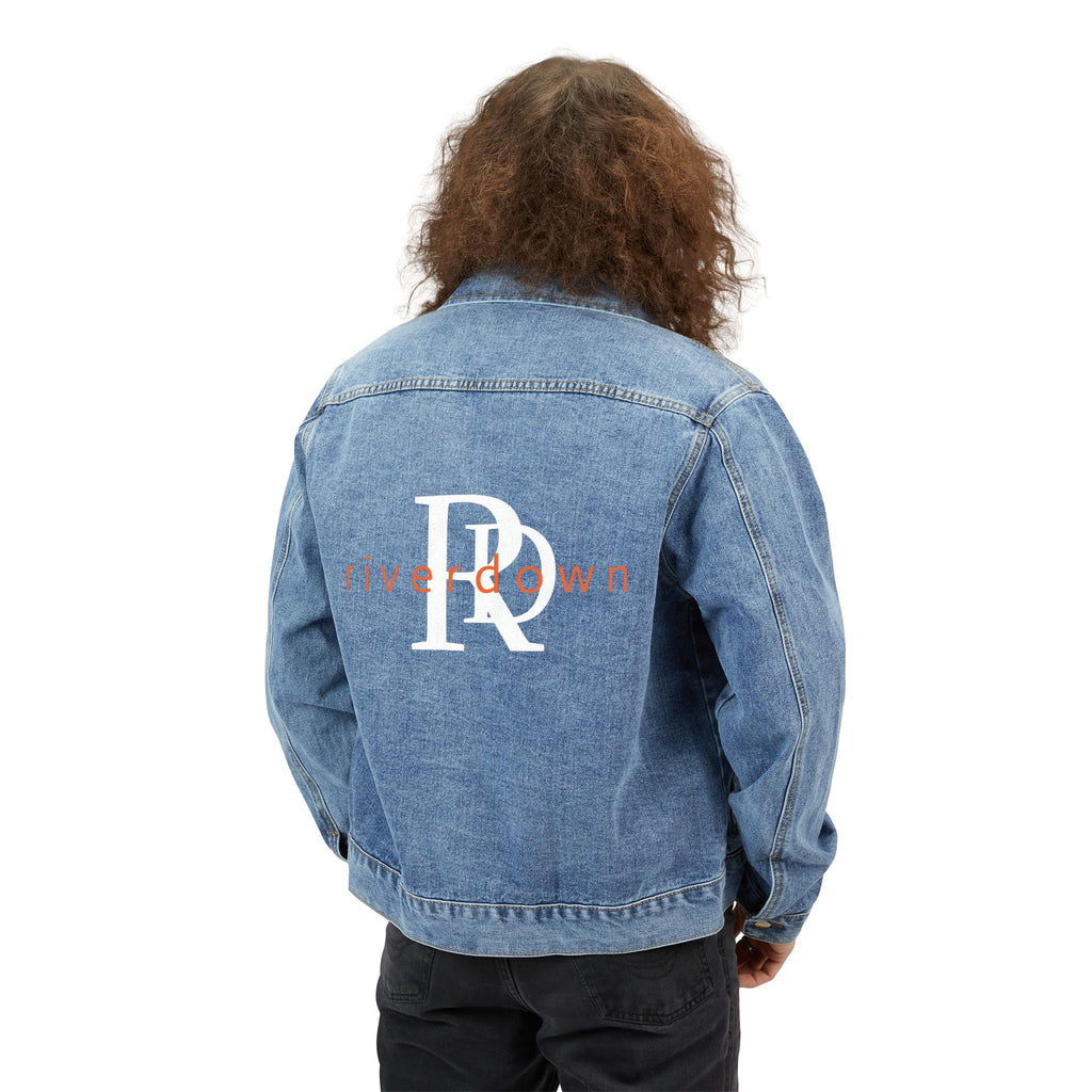 52 - Jacket Denim — Minimal Monogram RD Back Logo, Men's Casual Jean Jacket