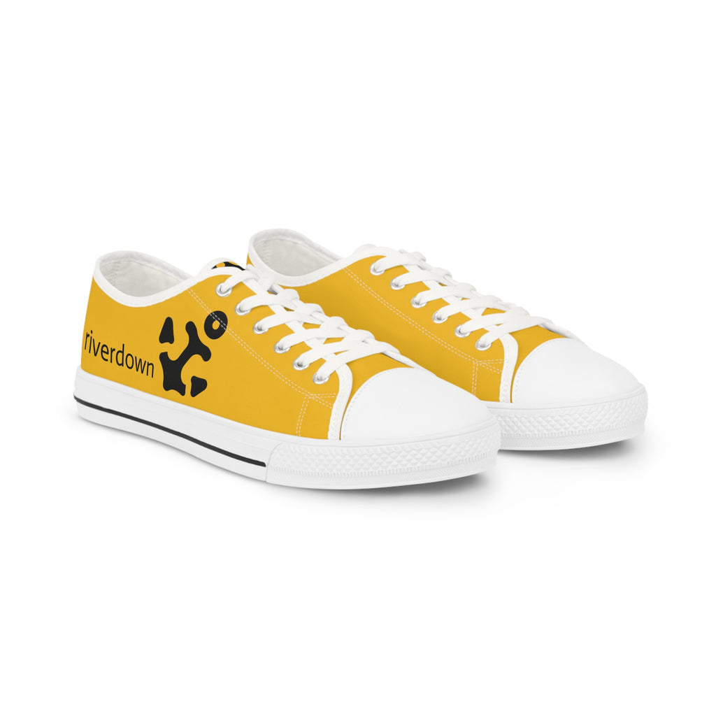 81 - Men's Low Top Sneakers — Minimal Black Abstract Design