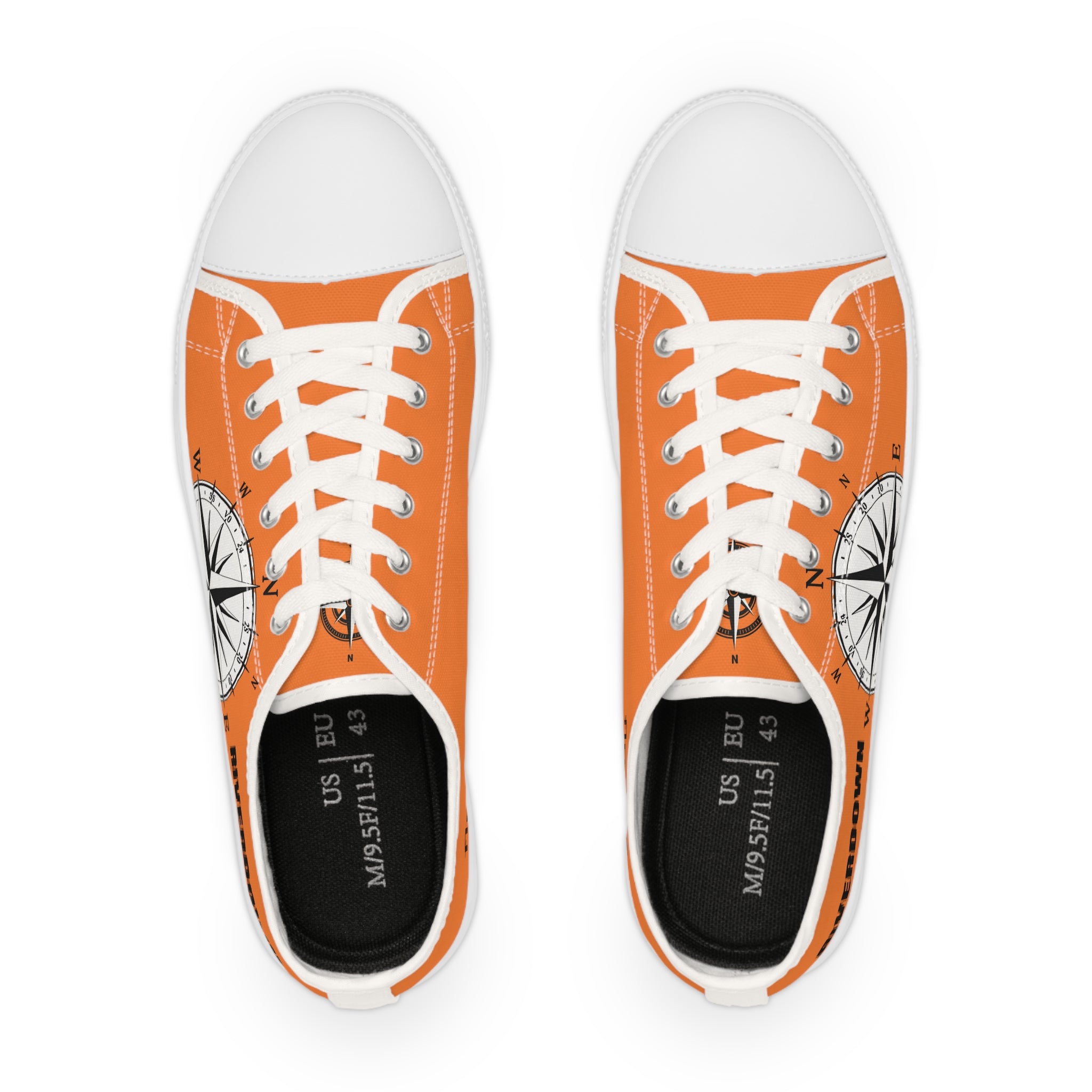 81 - Men’s Compass Graphic Low Top Sneakers — Men's Nautical Casual Shoes