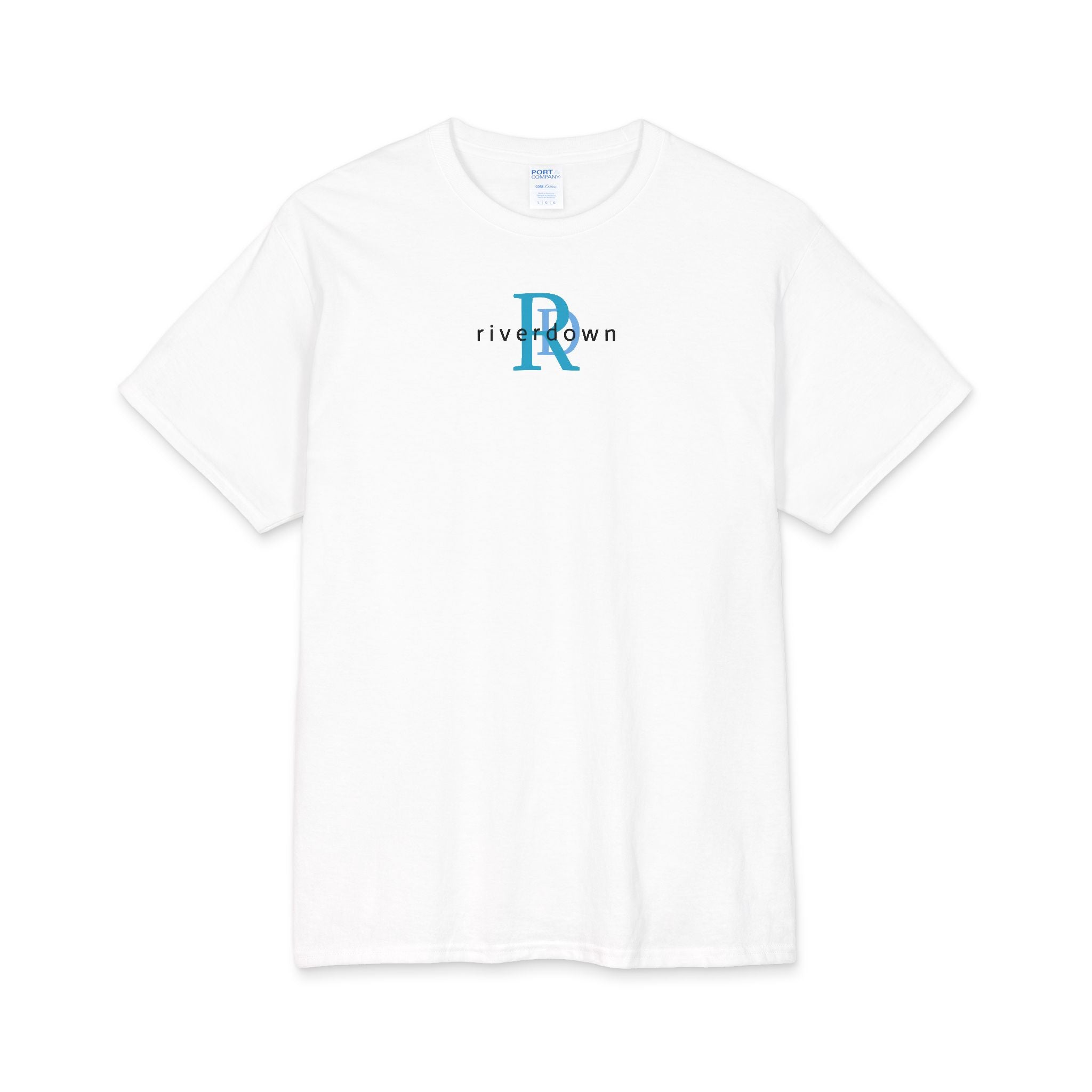 10 - River Down Cotton RD Logo Tee — Minimal Retro Badge Cotton T‑Shirt