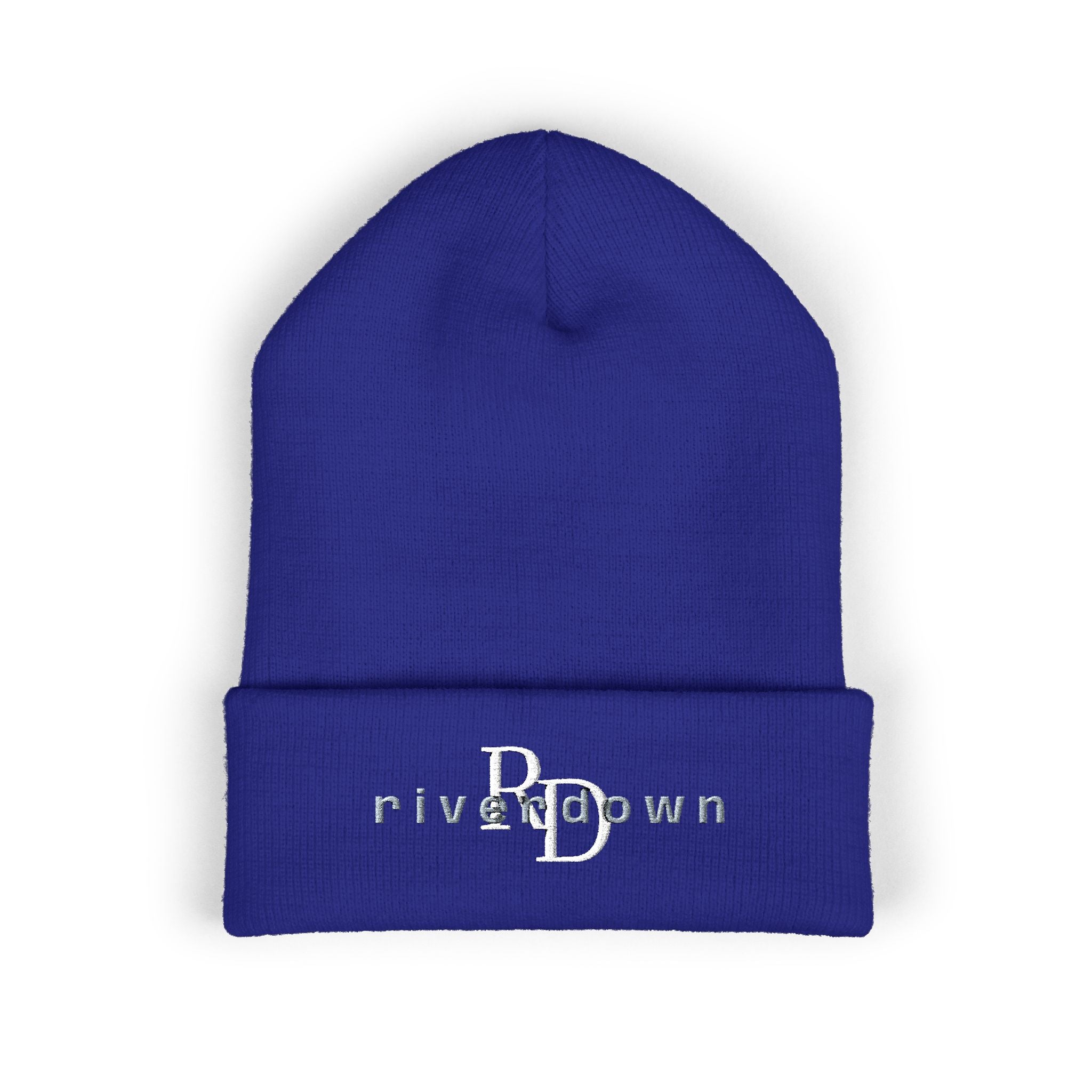 92 - RD Embroidered Cuffed Beanie — Classic Knit Hat, Bold Yellow