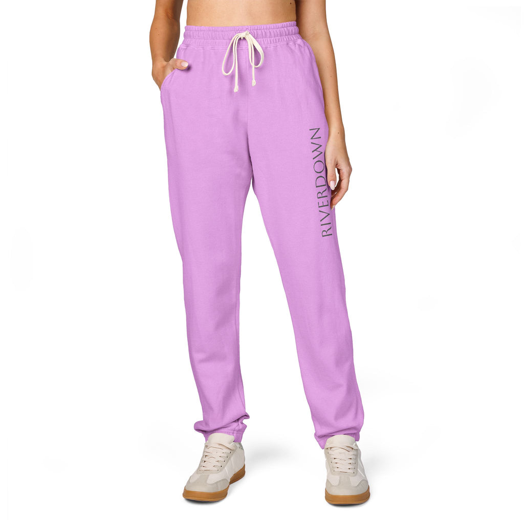 6 - Pants Sweats Vertical 'RIVERDOWN” Graphic Sweatpants — Multi Colors Casual Fleece Joggers