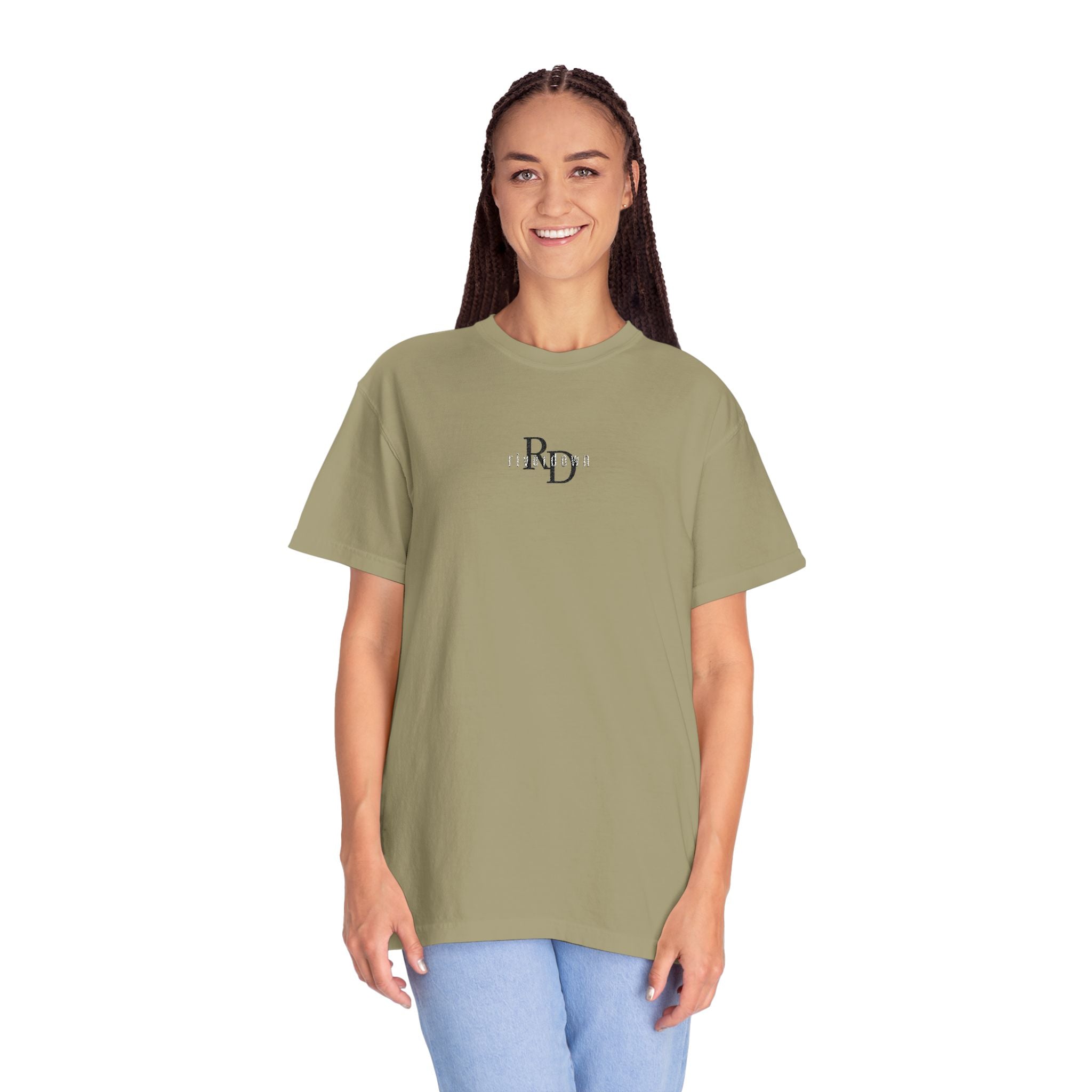 102 - Embroidered RD Logo T-Shirt — Soft Garment-Dyed Casual Tee