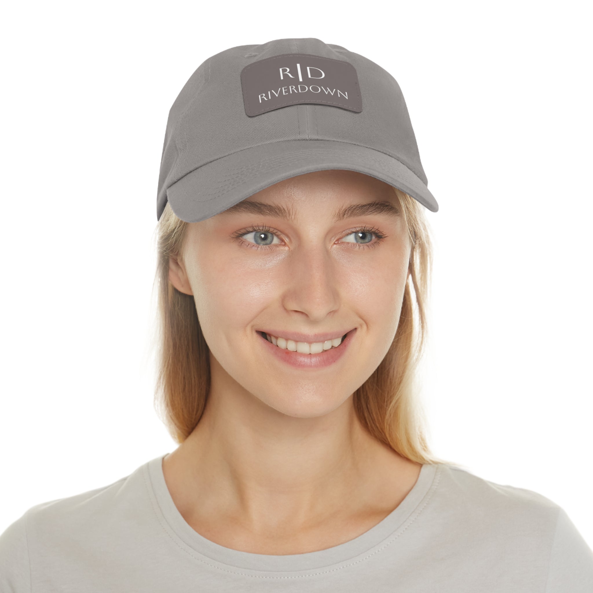 92 - Dad Hat with Leather Patch Multi Color (Rectangle)