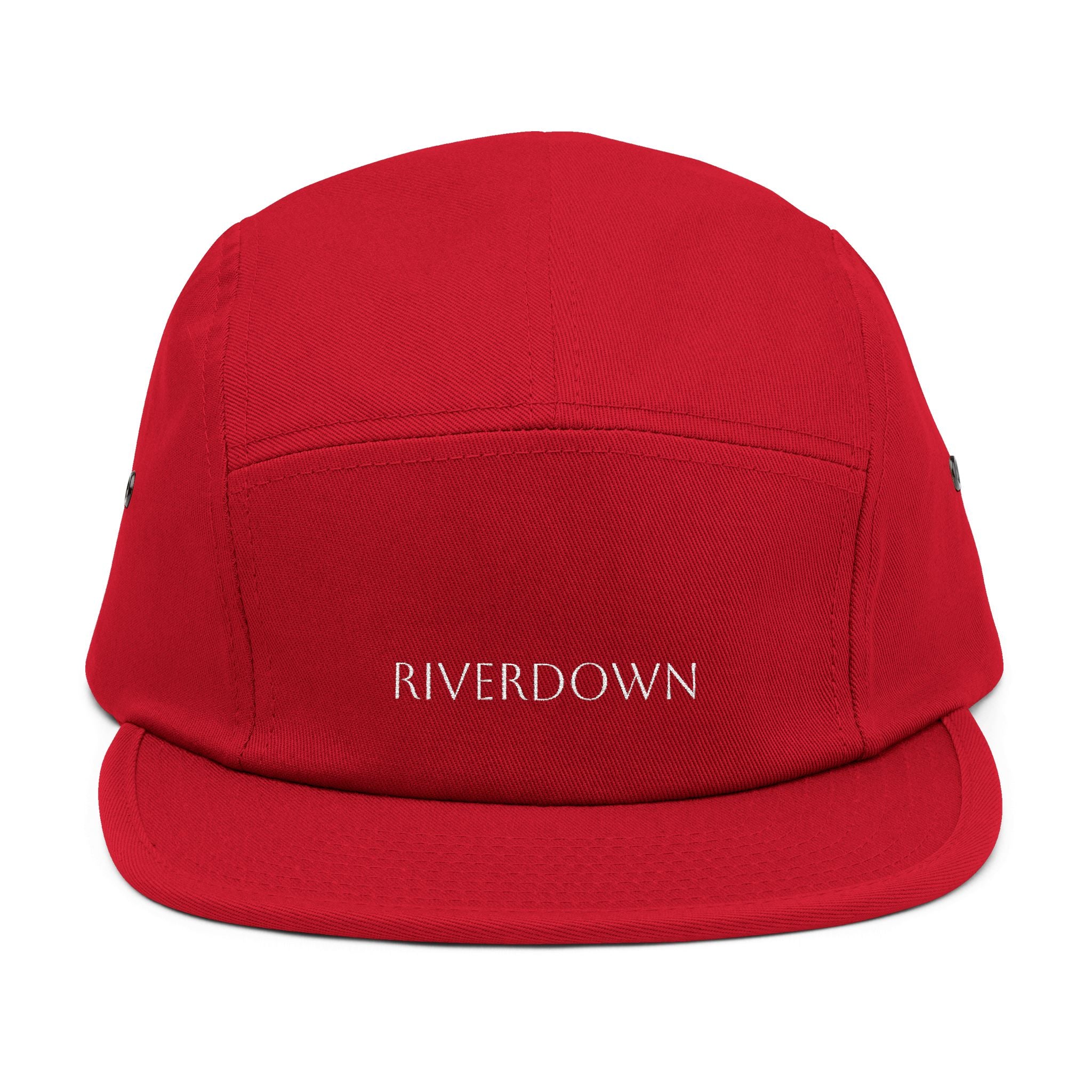 92 - Riverdown Embroidered 5-Panel Cap — Minimal Logo Hat for Everyday Wear