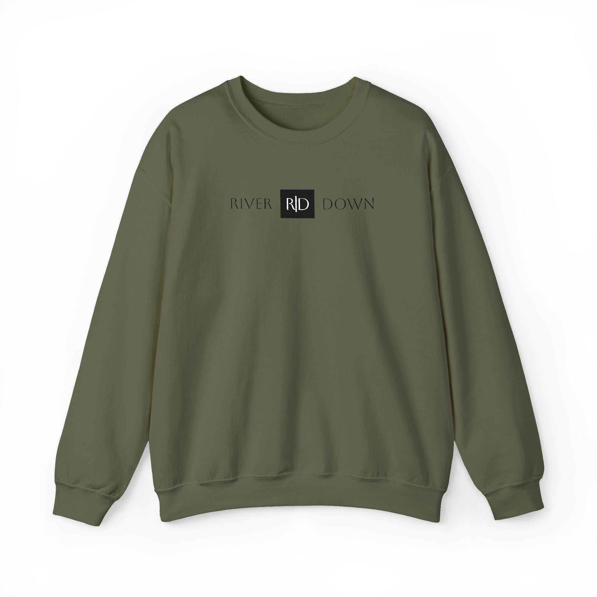 3 - Sweatshirt Embroidered Square RD Minimal Graphic Crewneck Sweatshirt — Small Black Patch Logo
