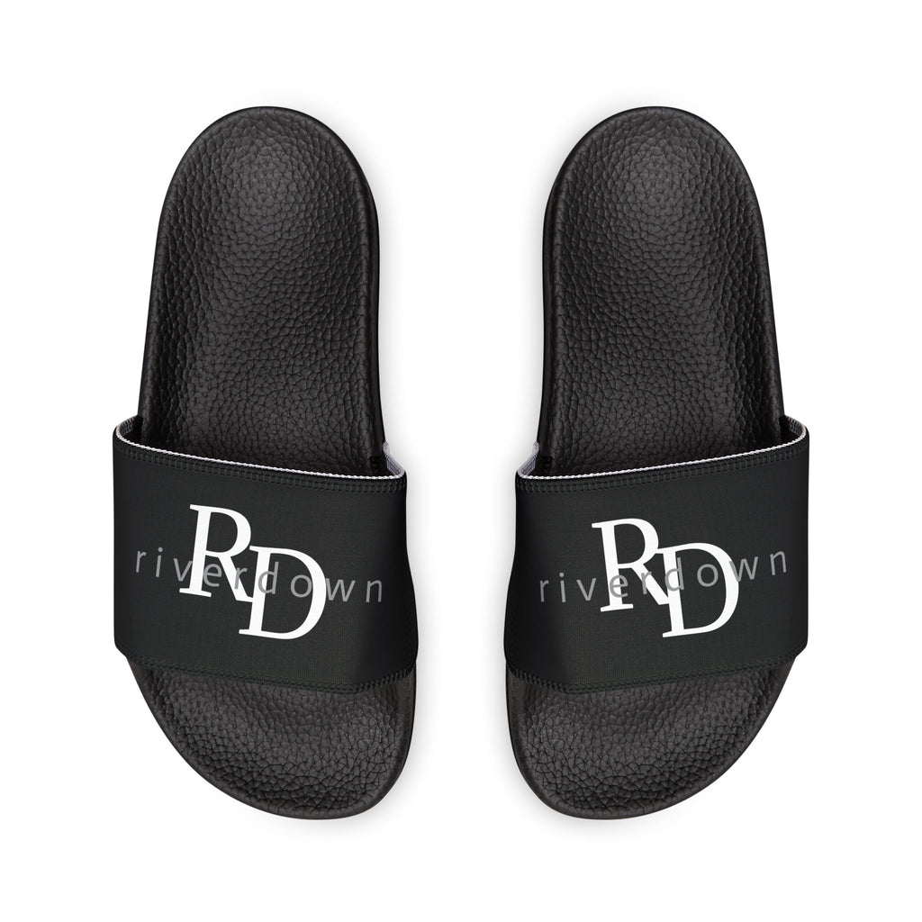 81 - Men's Black Slide Sandals — Customizable Removable-Strap Slides with Logo