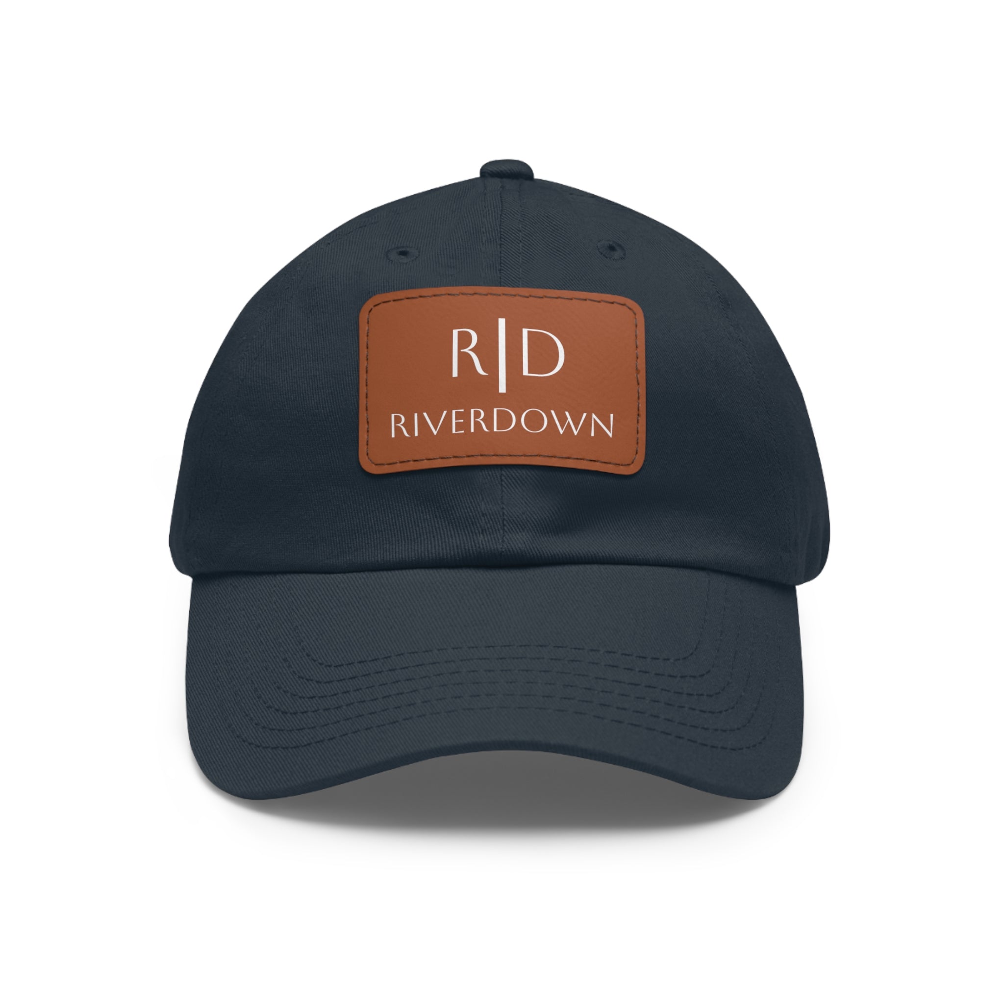 92 - Dad Hat with Leather Patch Multi Color (Rectangle)