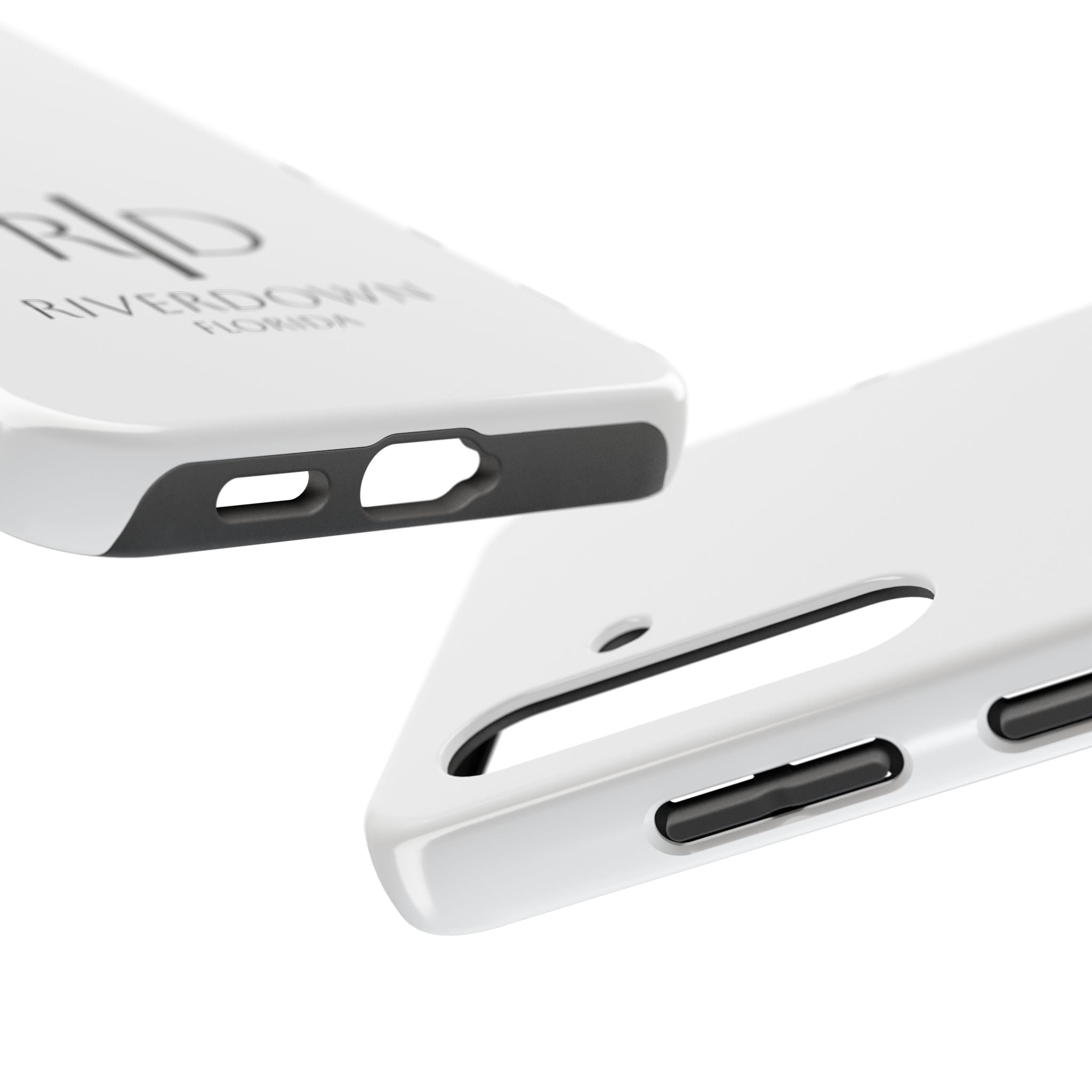 924 - Phone Case White Cap — Durable Protective Phone Cover with Monogram Logo