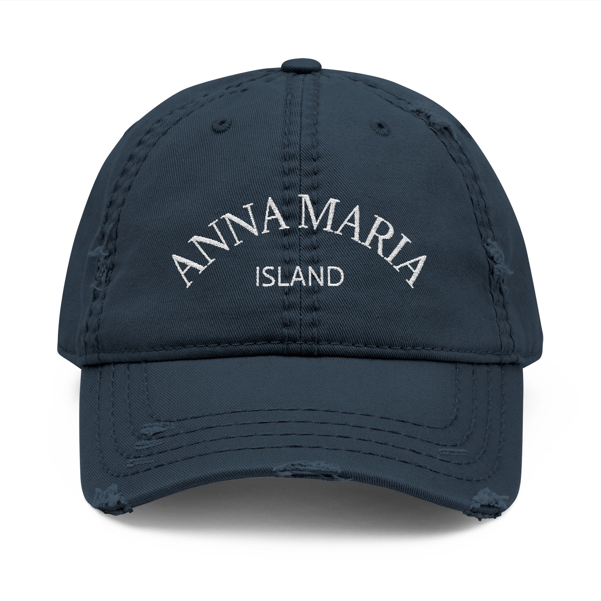 92 - Anna Maria Island Embroidered Distressed Dad Hat - Embroidered Vintage Beach Cap