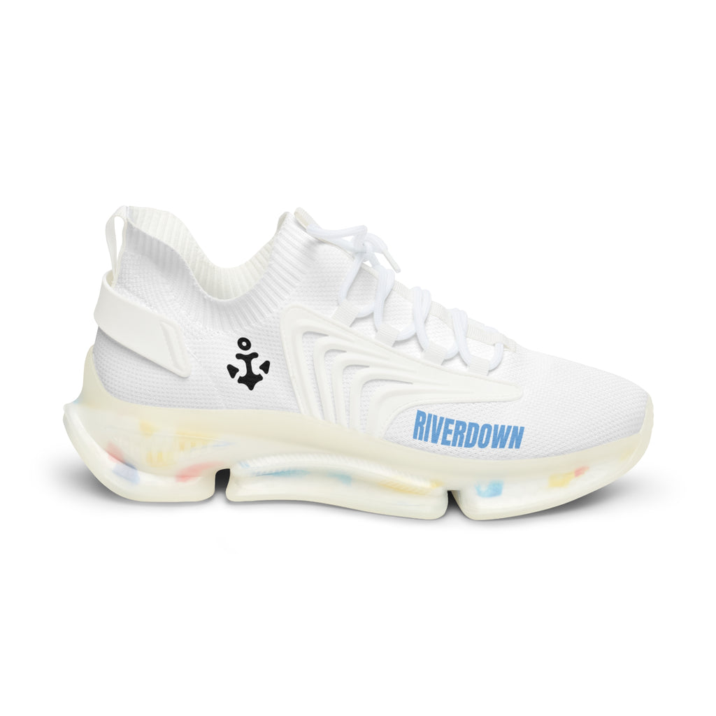 81 - Men's White Mesh Sneakers — Lightweight Breathable Athletic Shoes with 'RIVERDOWN' Accent
