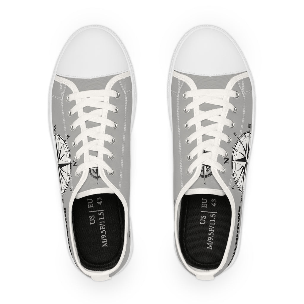 81 - Men’s Compass Graphic Low Top Sneakers — Men's Nautical Casual Shoes