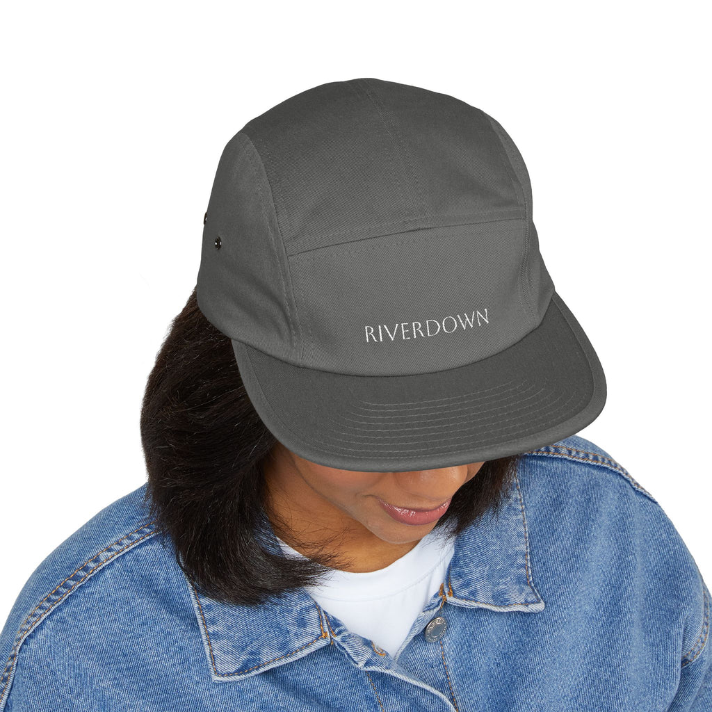 92 - Riverdown Embroidered 5-Panel Cap — Minimal Logo Hat for Everyday Wear