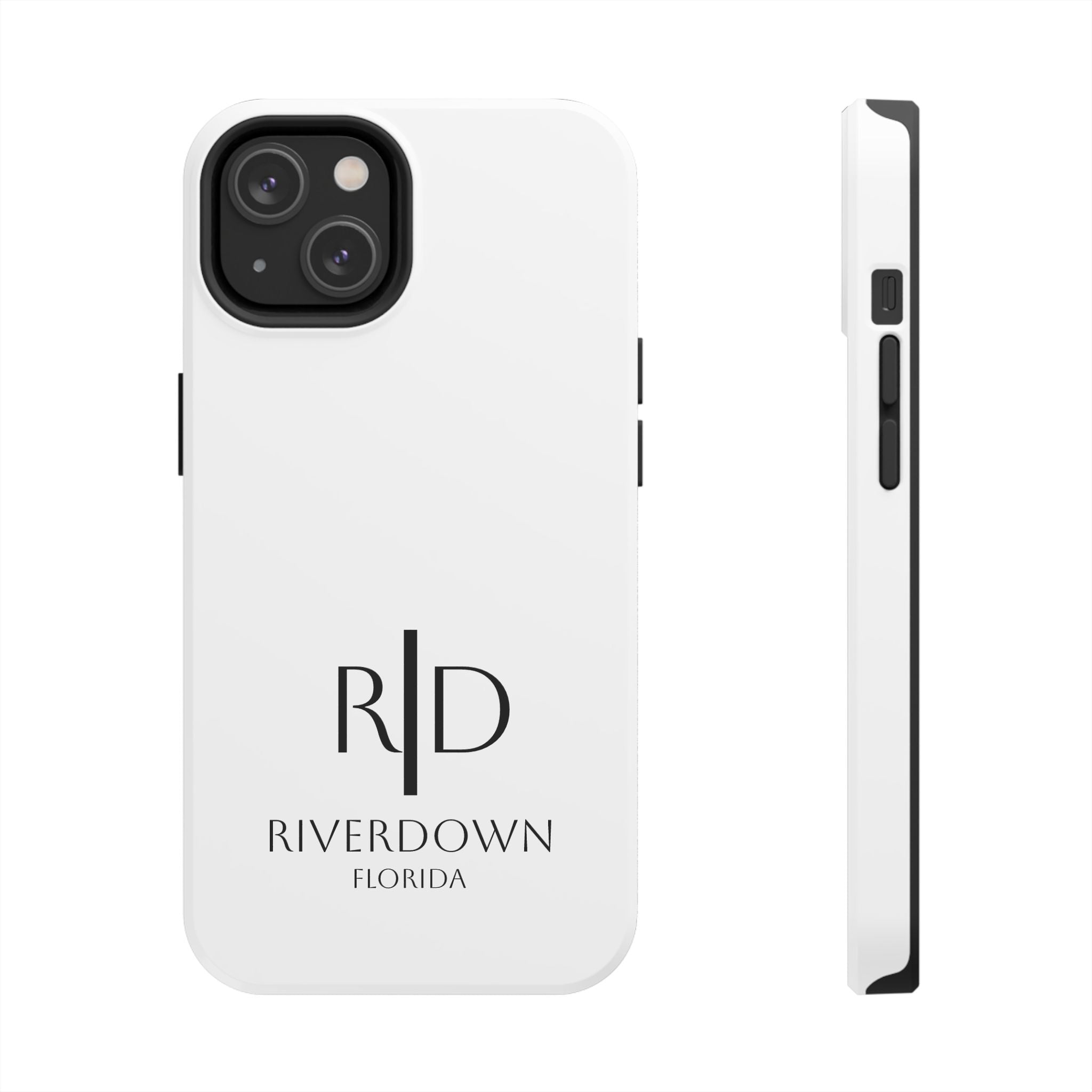 924 - Phone Case White Cap — Durable Protective Phone Cover with Monogram Logo