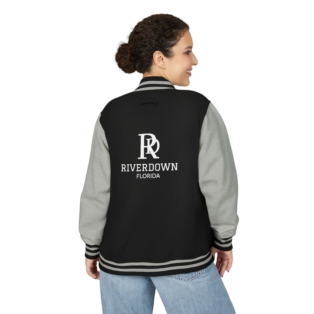52 - Jacket Letterman - Classic Black & White Varsity Style with 'R|D' Chest Logo