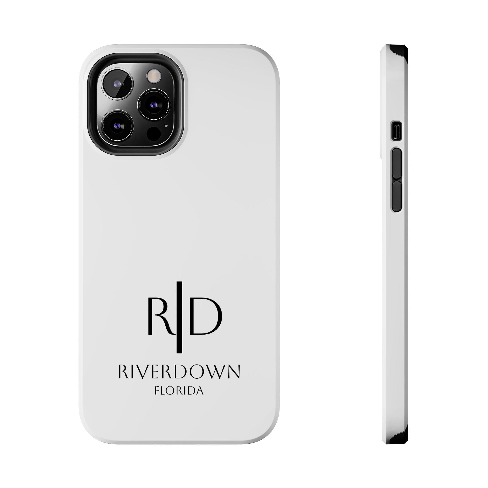 924 - Phone Case White Cap — Durable Protective Phone Cover with Monogram Logo
