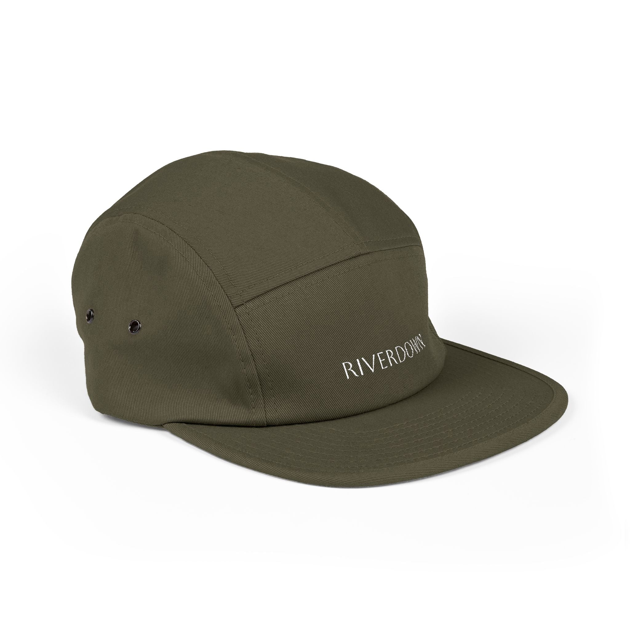 92 - Riverdown Embroidered 5-Panel Cap — Minimal Logo Hat for Everyday Wear
