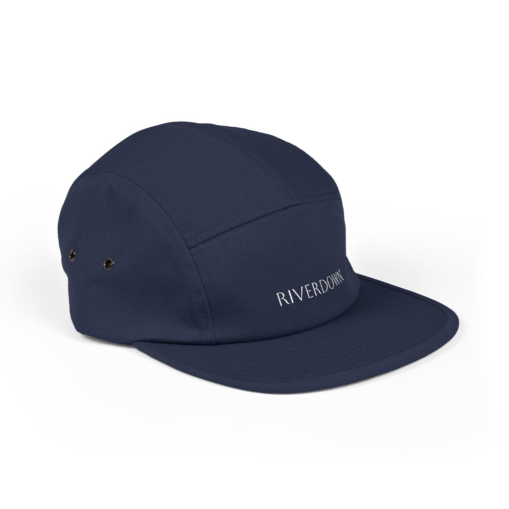 92 - Riverdown Embroidered 5-Panel Cap — Minimal Logo Hat for Everyday Wear