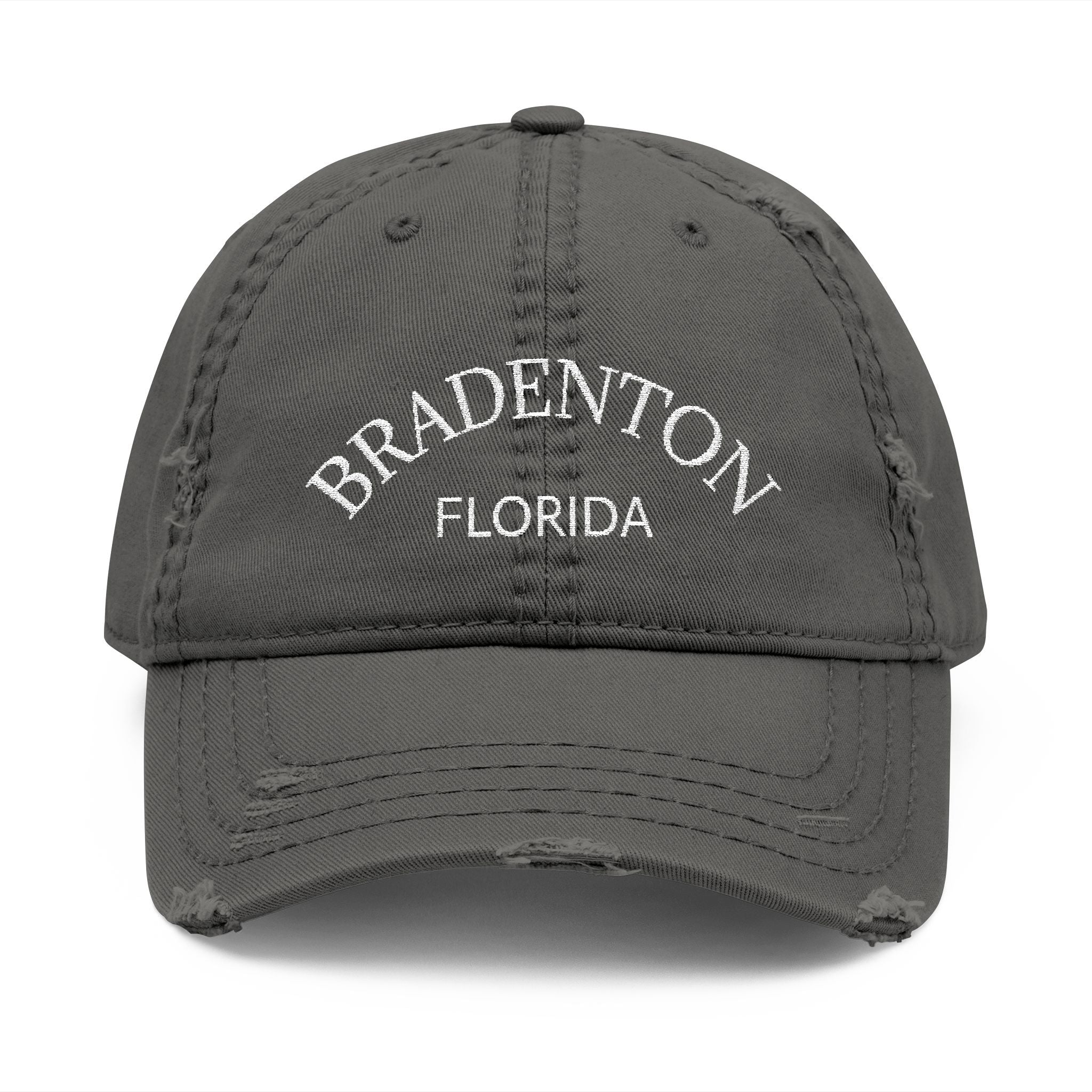 92 - Bradenton Florida Embroidered Distressed Dad Hat - Embroidered Vintage Beach Cap