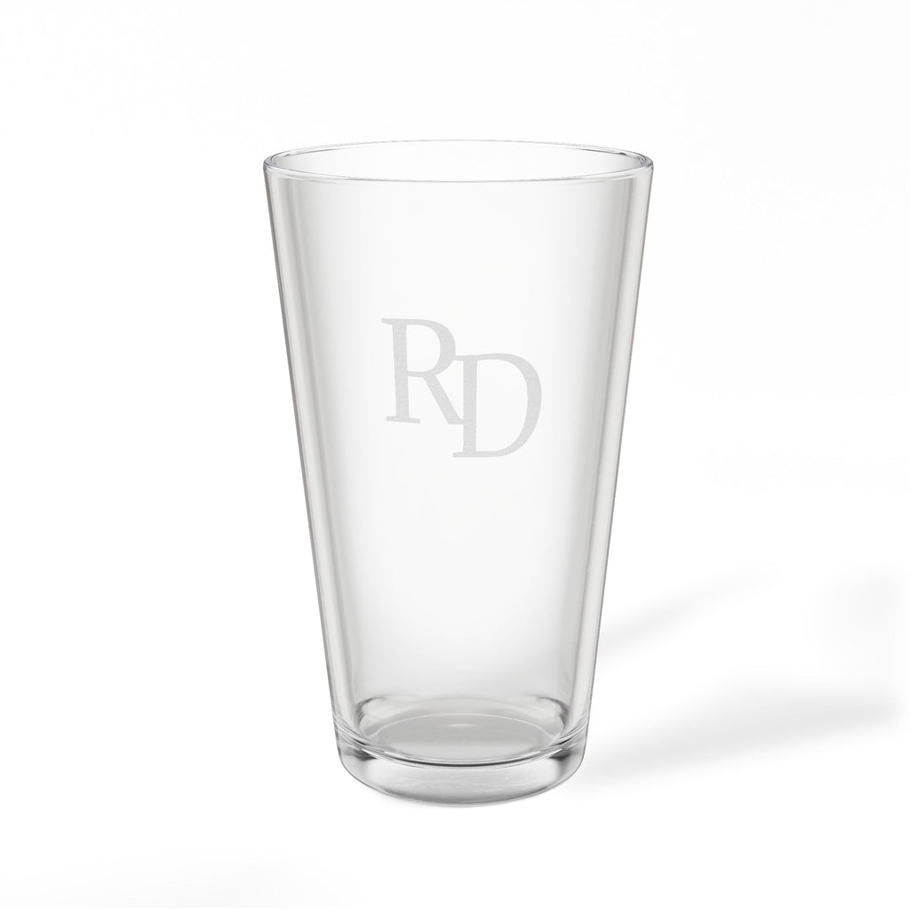 922 - Engraved 16oz Pint Glass — Personalized Monogram Mixing Glass