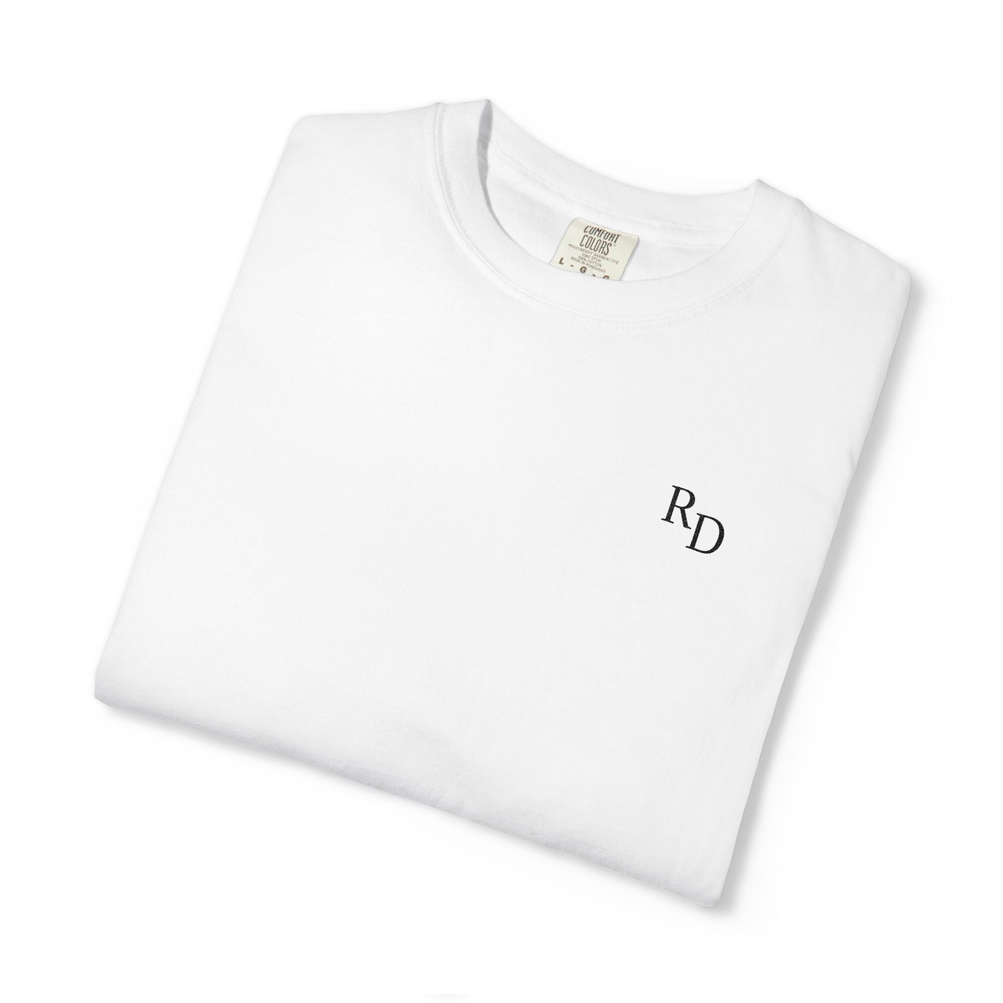 102 - Embroidered RD Logo T-Shirt — Soft Garment-Dyed Casual Tee