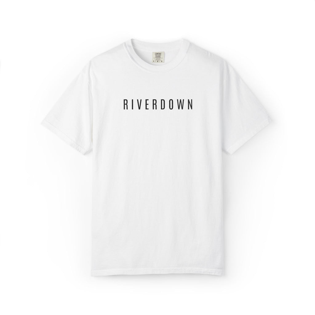 102 - Embroidered RIVERDOWN T-Shirt — Soft Garment-Dyed Casual Tee