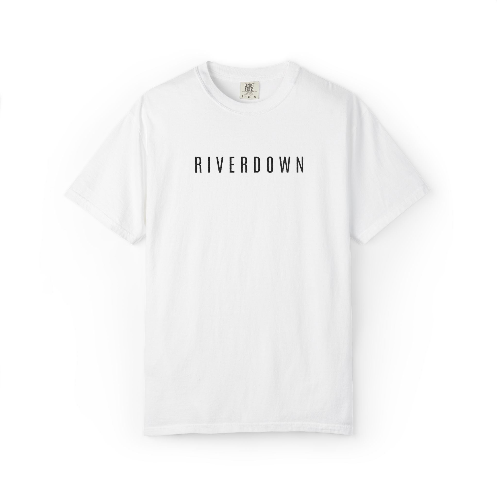 102 - Embroidered RIVERDOWN T-Shirt — Soft Garment-Dyed Casual Tee