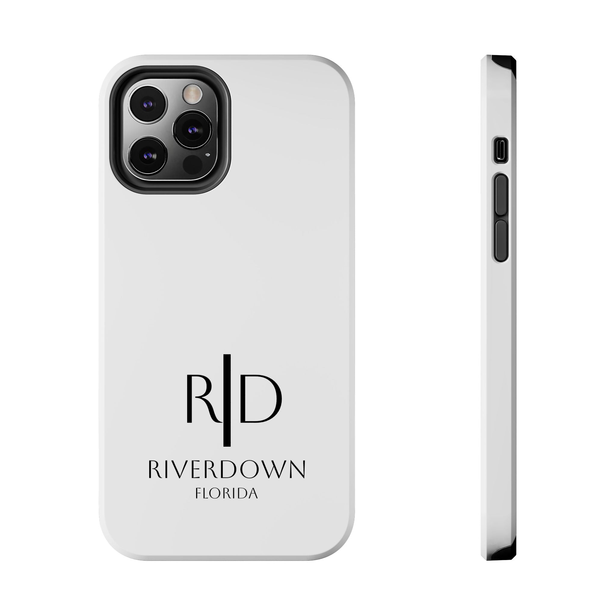924 - Phone Case White Cap — Durable Protective Phone Cover with Monogram Logo