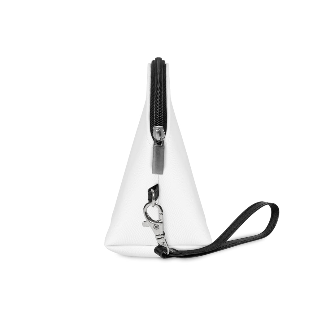 926 - Riverdown Minimalist Makeup Bag — White Cosmetic Pouch with Wrist Strap