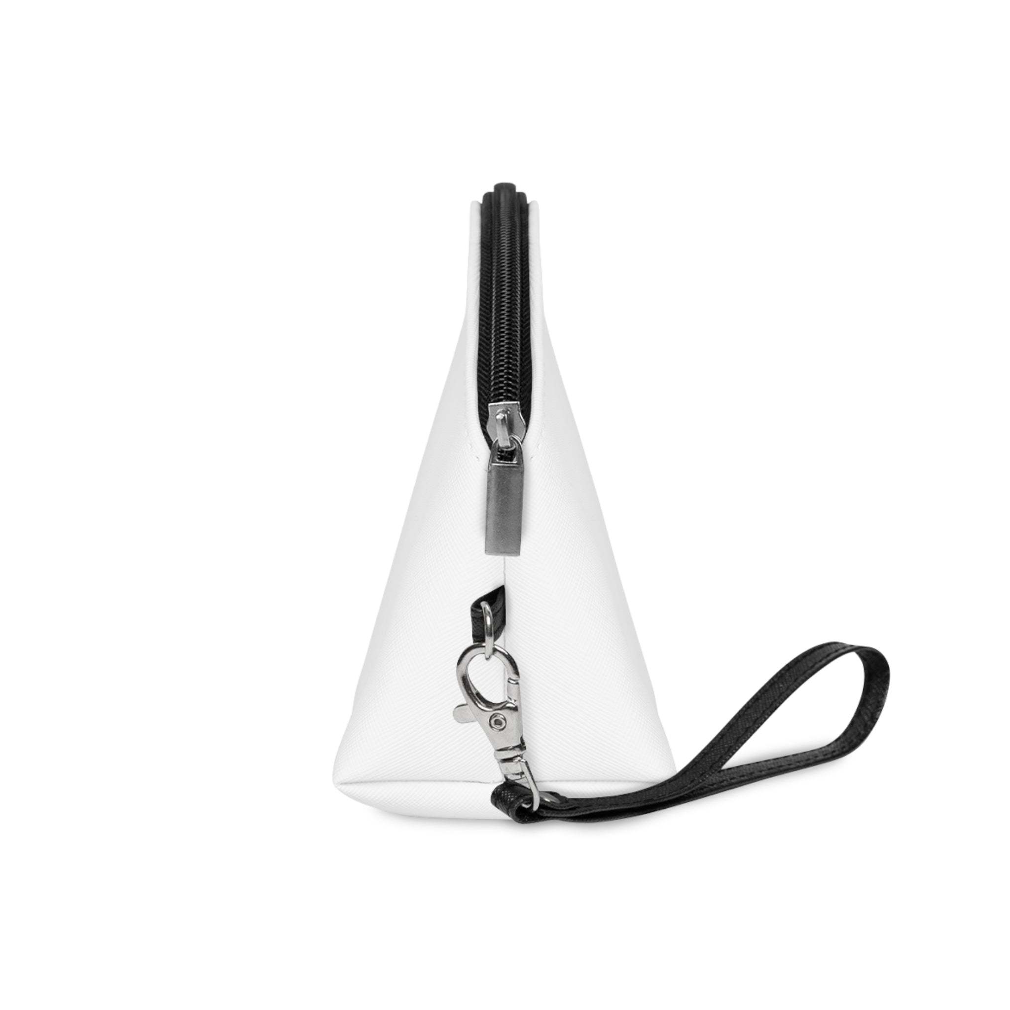 926 - Riverdown Minimalist Makeup Bag — White Cosmetic Pouch with Wrist Strap