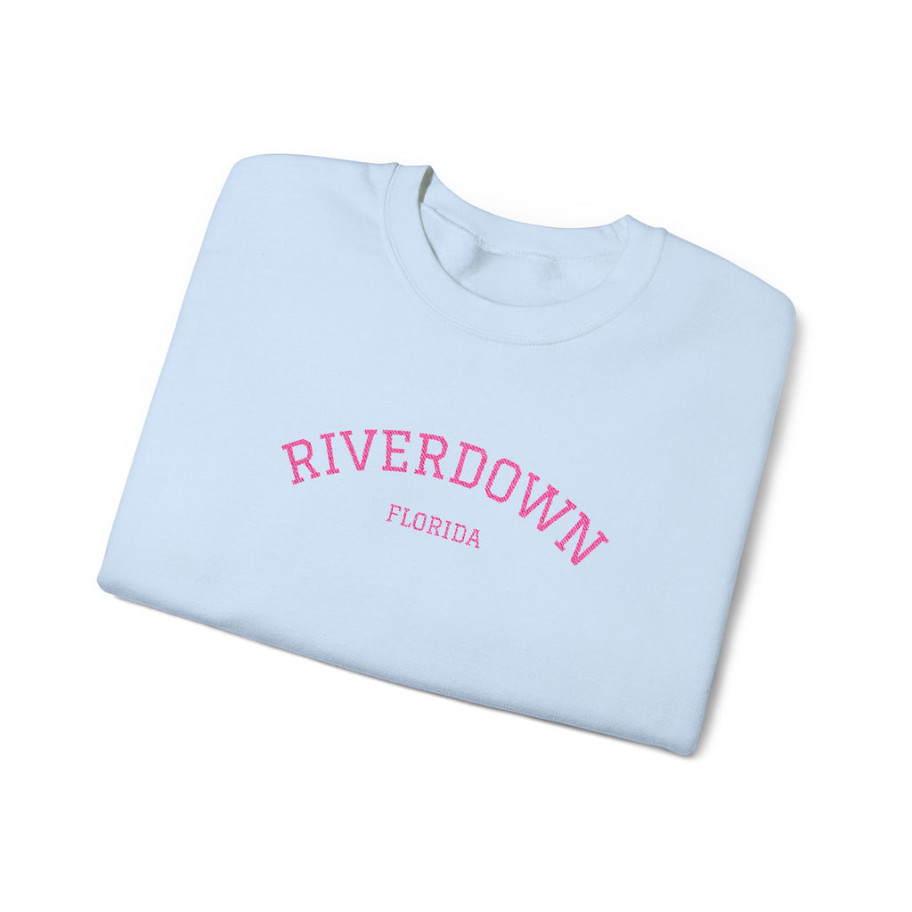 3 - Lettering in Pink Embroidered Unisex Heavy Blend™ Crewneck Sweatshirt