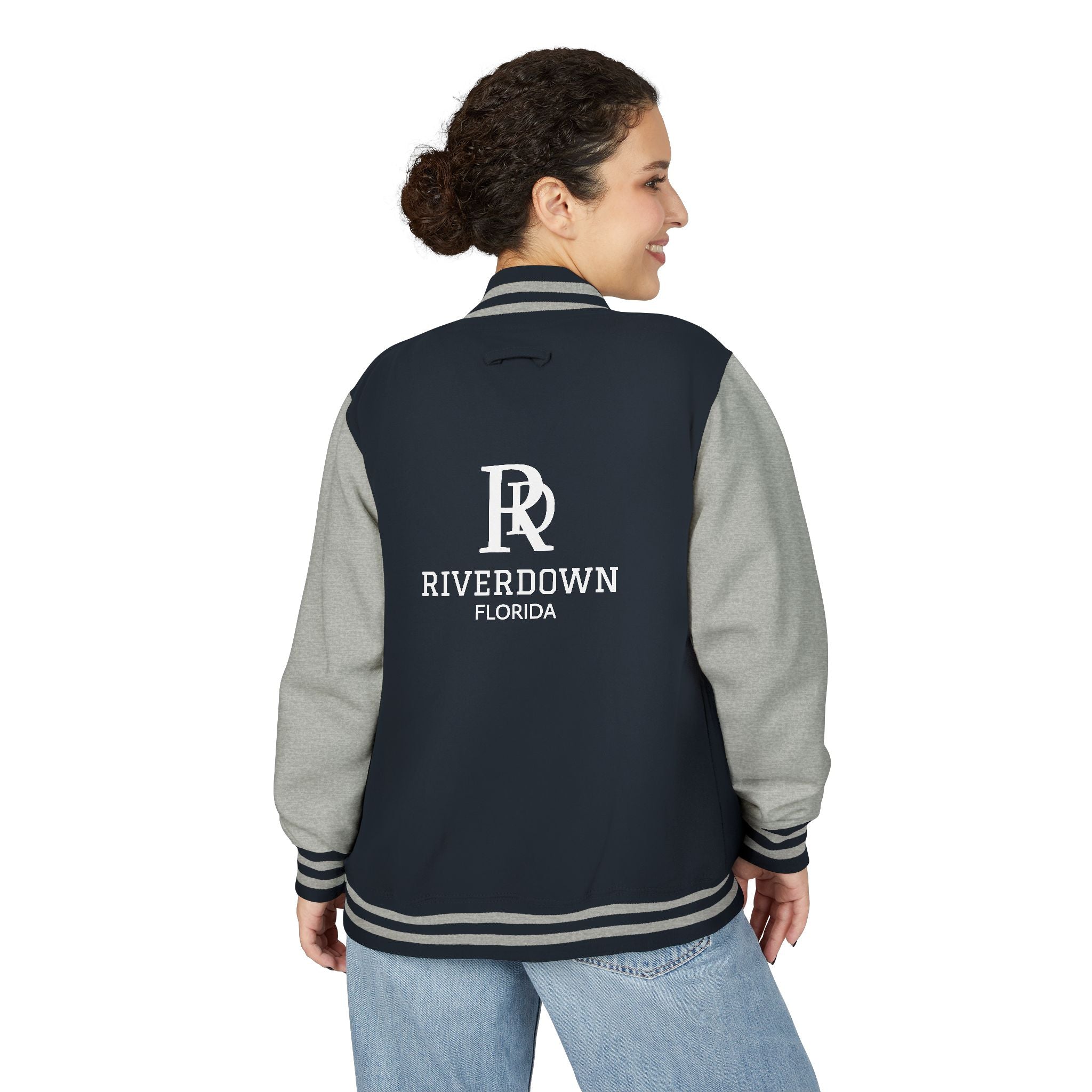 52 - Jacket Letterman - Classic Black & White Varsity Style with 'R|D' Chest Logo