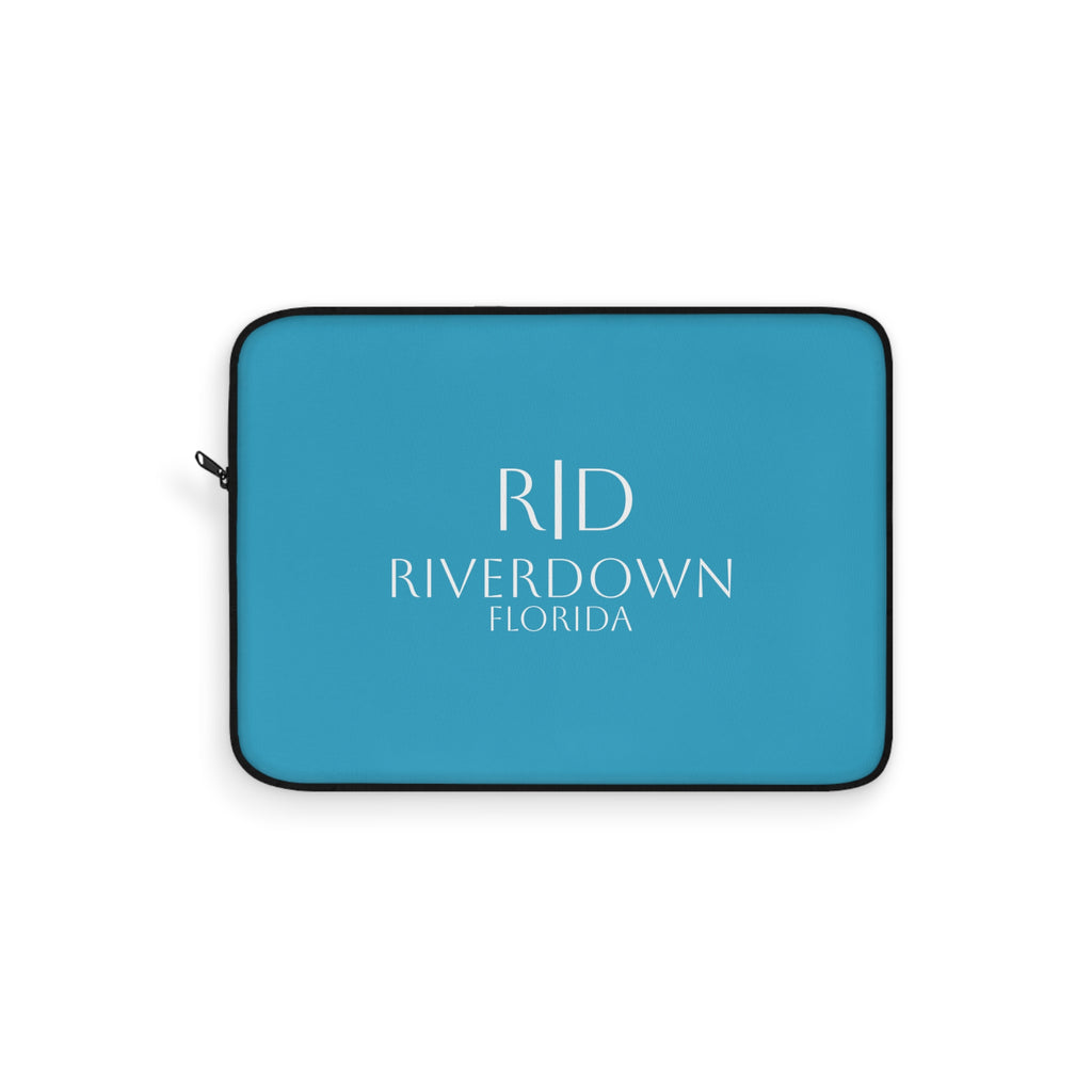 925 - Laptop Sleeve — Teal Monogram Tech Sleeve