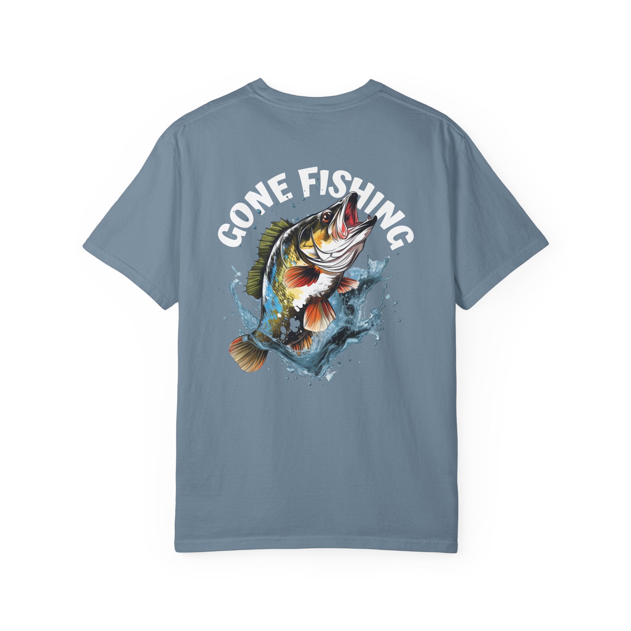 10 - Tee Multi Colors Gone Fishing -  Minimalist Initials T-Shirt