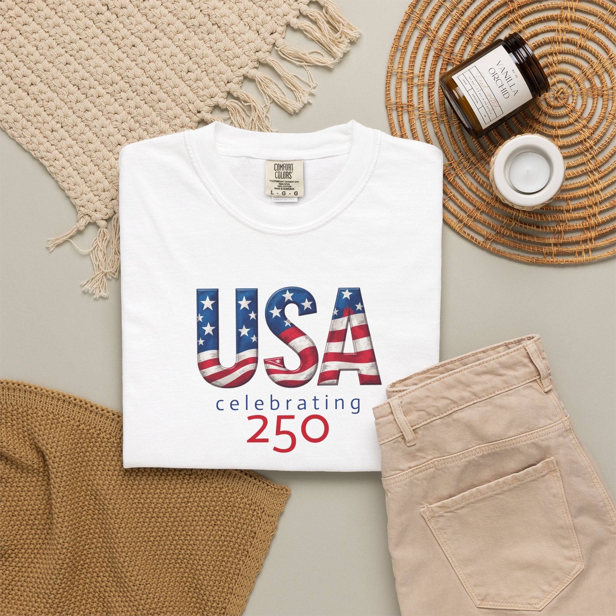10  - Tee Multi Colors USA Celebrating 250 - T-Shirt