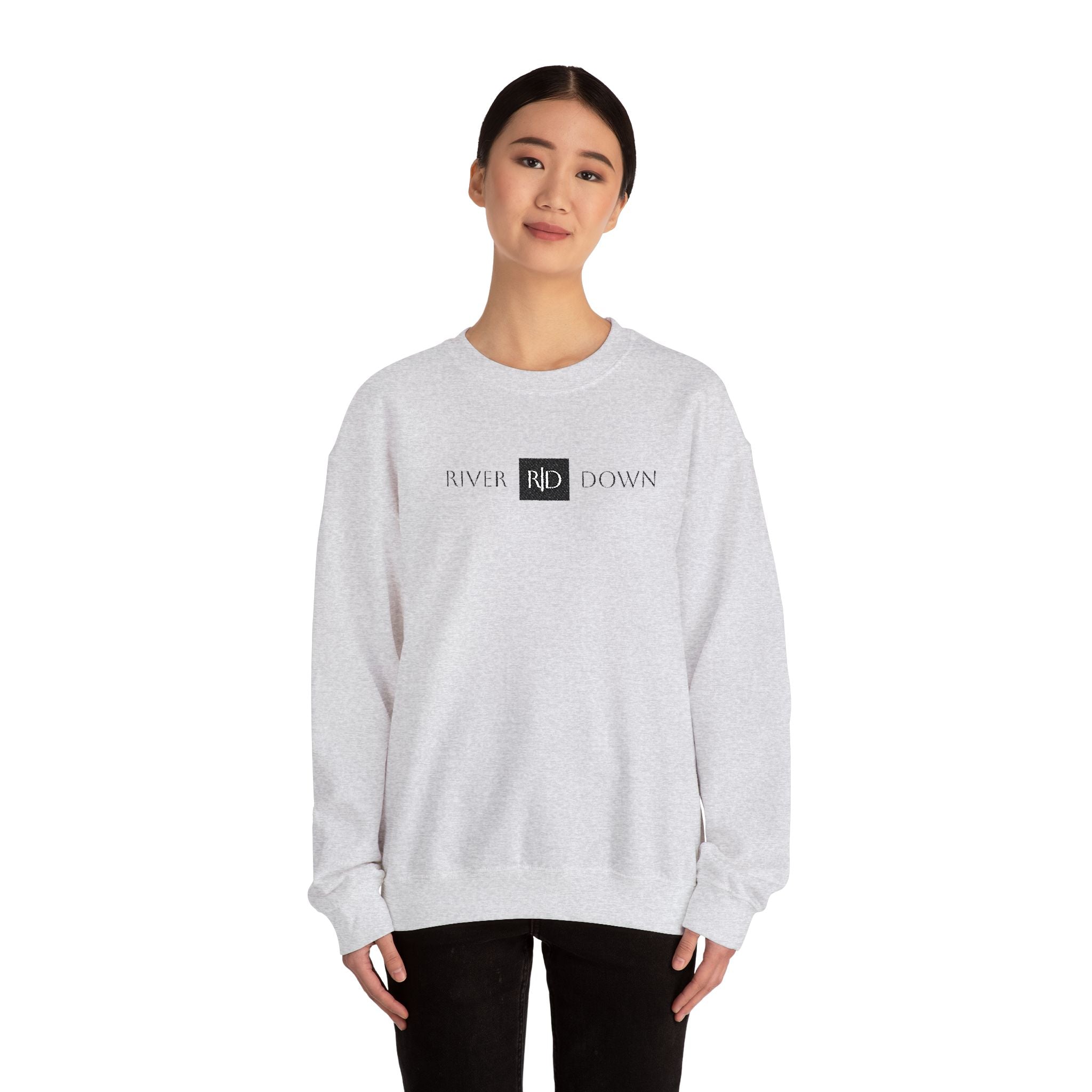 3 - Sweatshirt Embroidered Square RD Minimal Graphic Crewneck Sweatshirt — Small Black Patch Logo