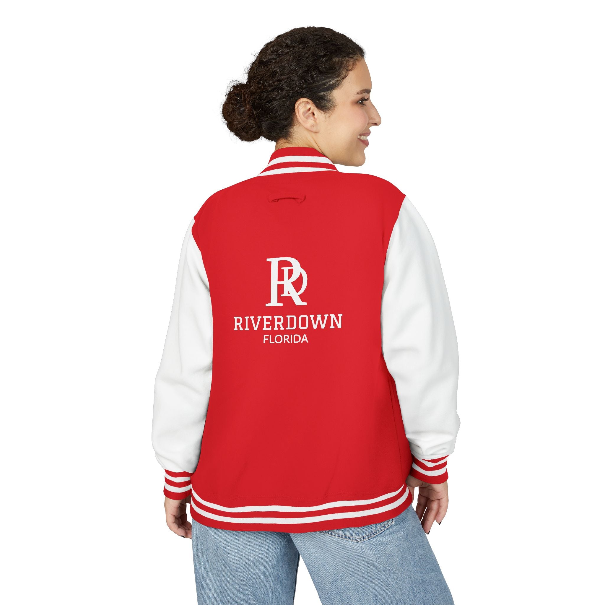 52 - Jacket Letterman - Classic Black & White Varsity Style with 'R|D' Chest Logo