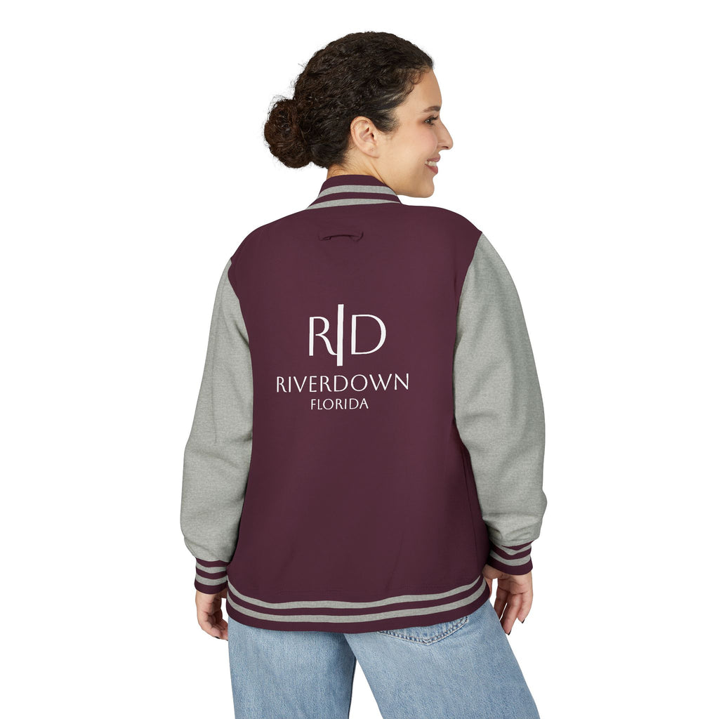 52 - Jacket Letterman - Classic Black & White Varsity Style with 'R|D' Chest Logo