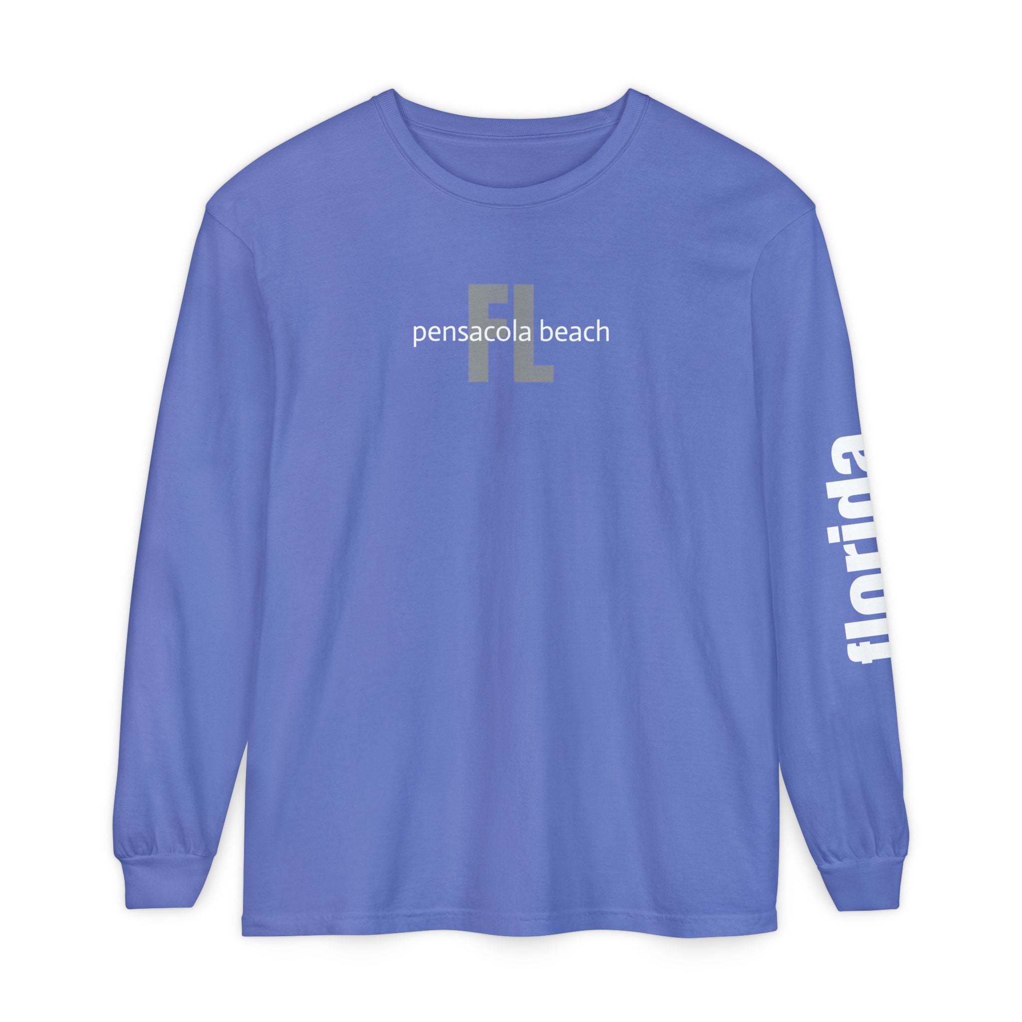 932 - Long Sleeve Tee Pensacola Beach Multi Colors — Florida Sleeve Graphic