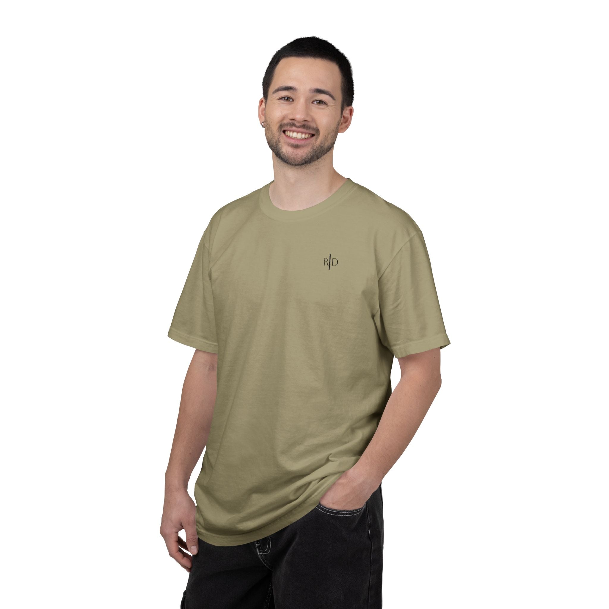 101 - Embroidered RD Logo T-Shirt — Soft Garment-Dyed Casual Tee