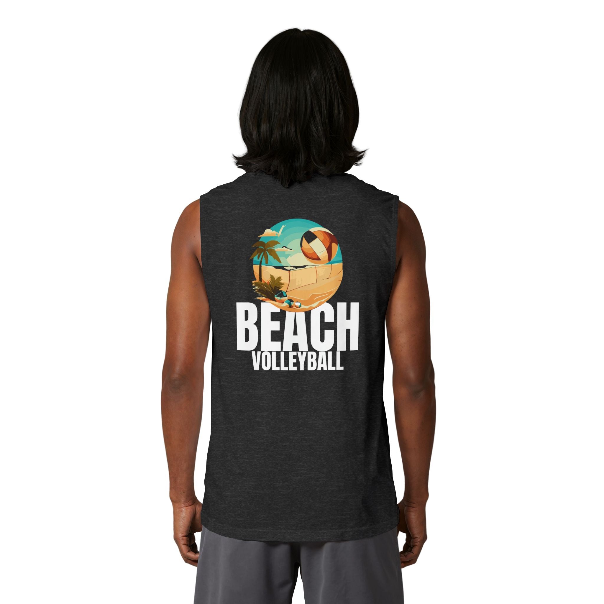 14 - Beach Volleyball Muscle Tank — Retro Palm Court Summer Tank Top