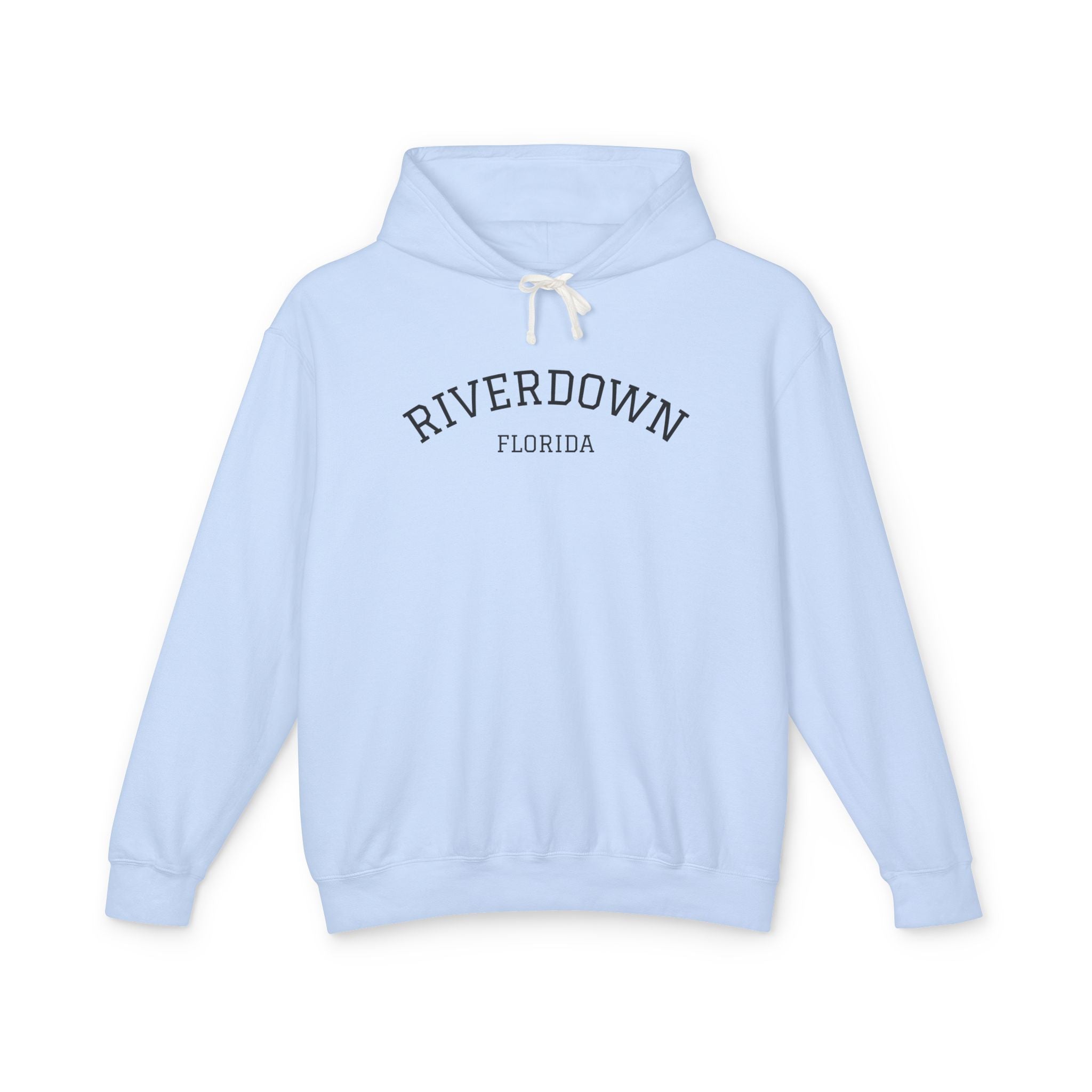 4 - Hoodie Multi Colors Collegiate Logo Hoodie — Lightweight Pastel Blue Sweatshirt