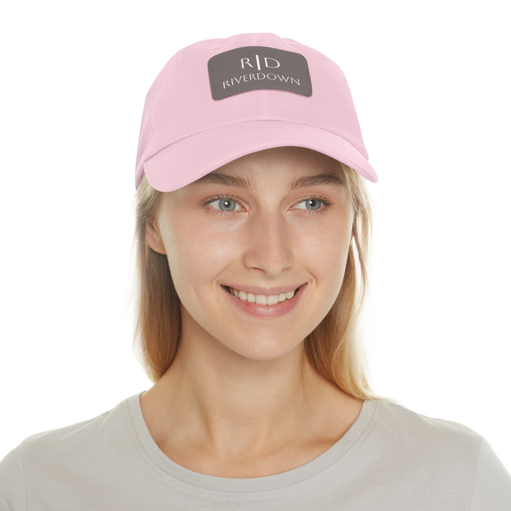 92 - Dad Hat with Leather Patch Multi Color (Rectangle)