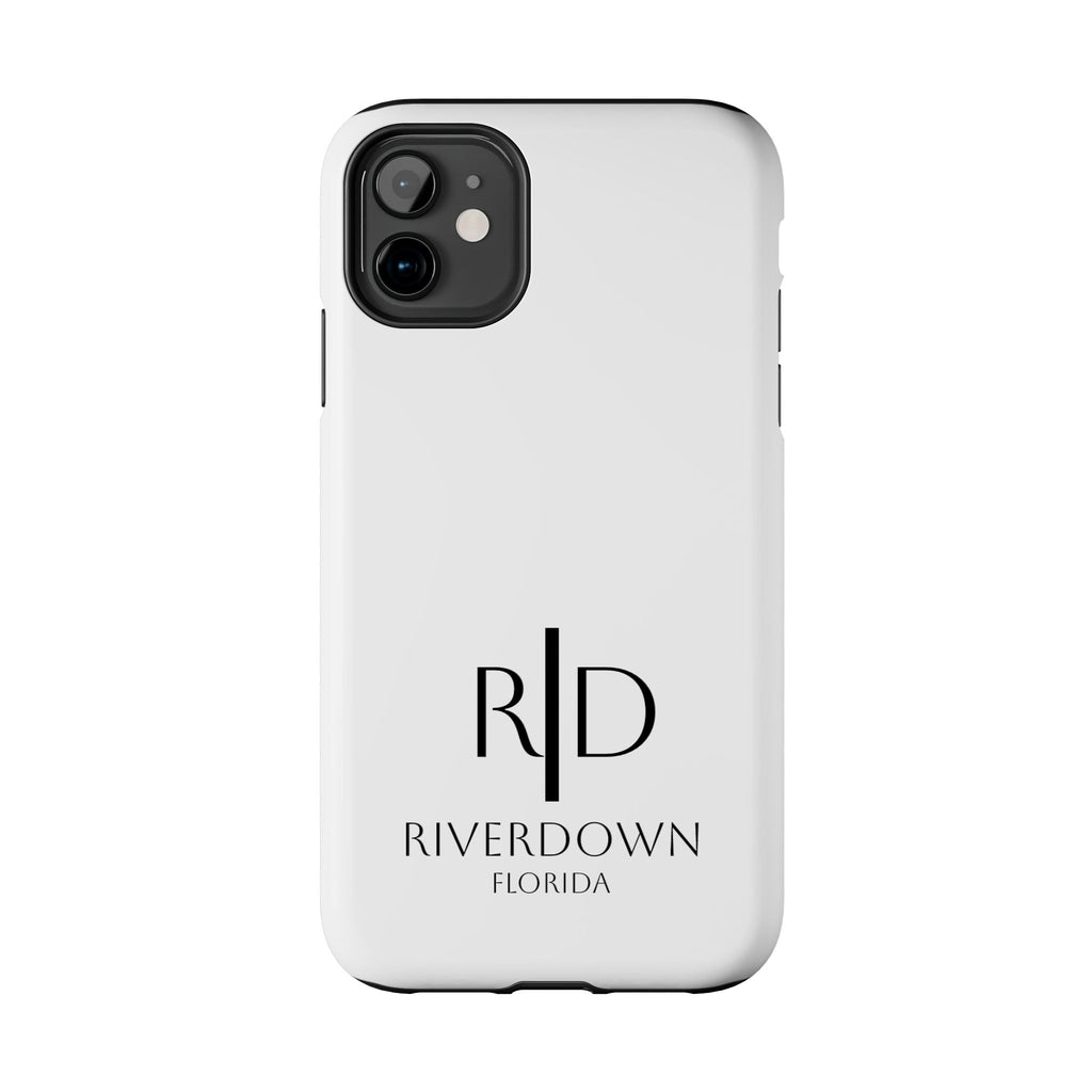 924 - Phone Case White Cap — Durable Protective Phone Cover with Monogram Logo